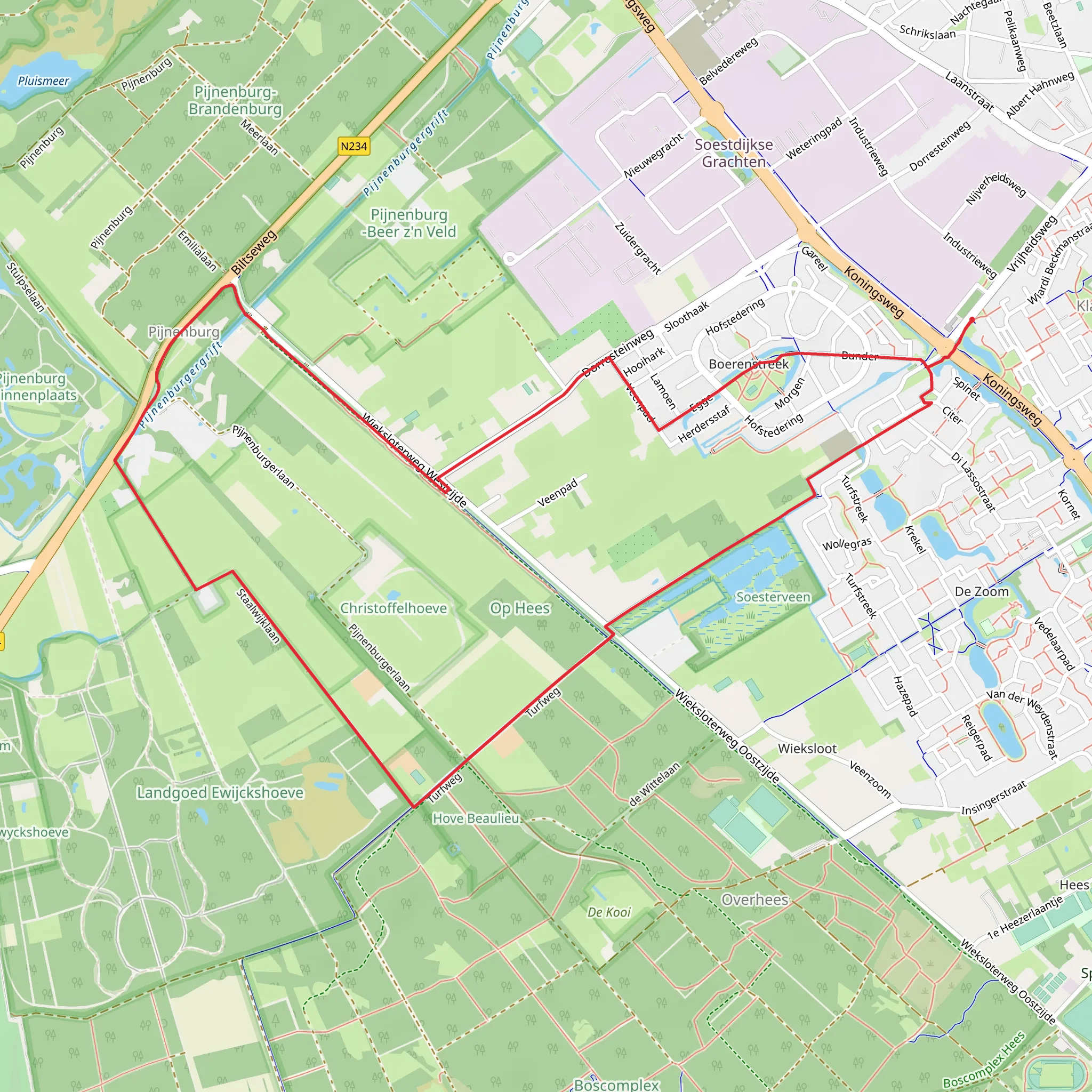 Boerenstreek and Wiekstoter Weg Westzijde mobile static map
