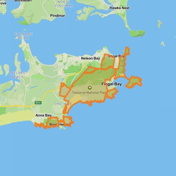 Tomaree National Park mobile static map
