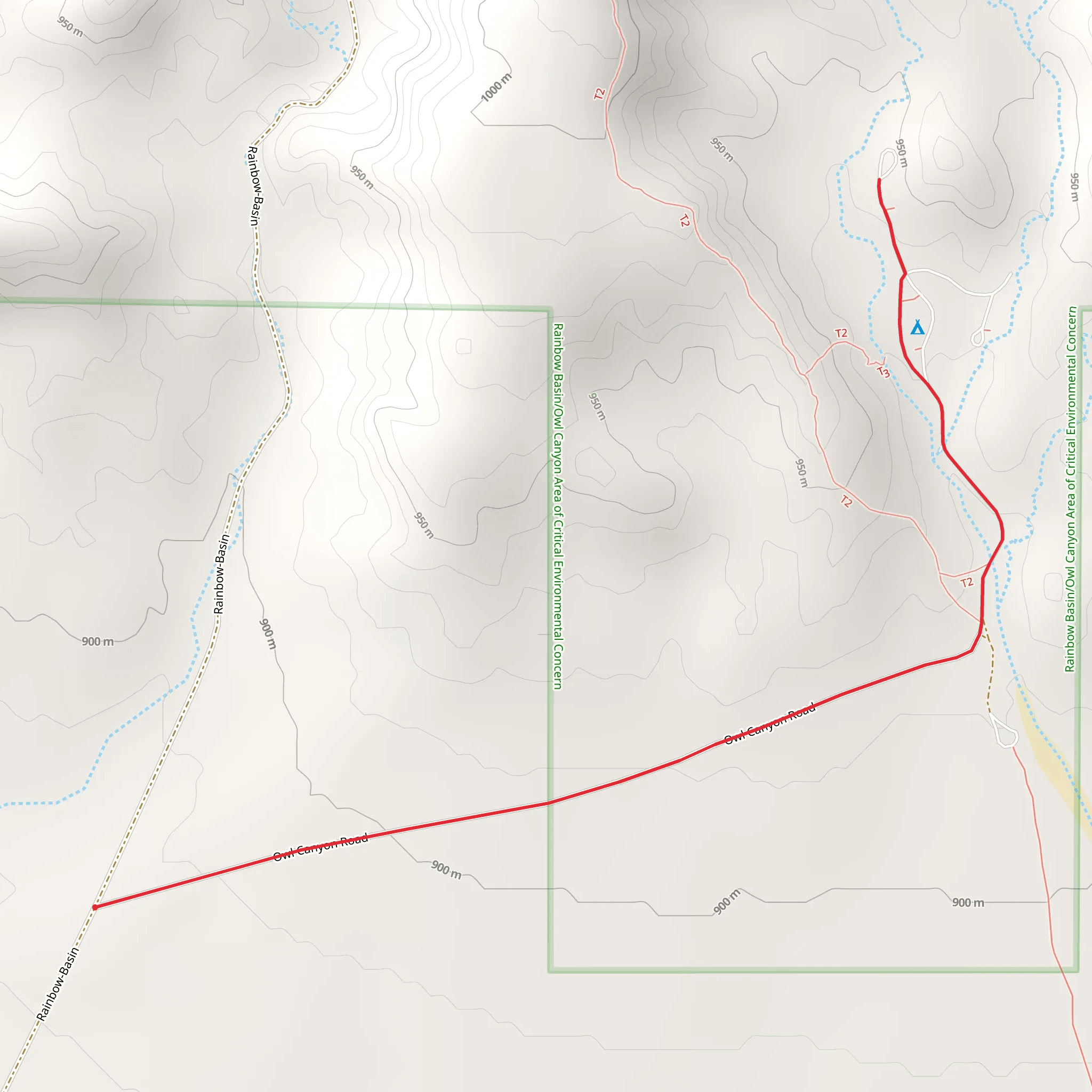 Owl Canyon Road mobile static map