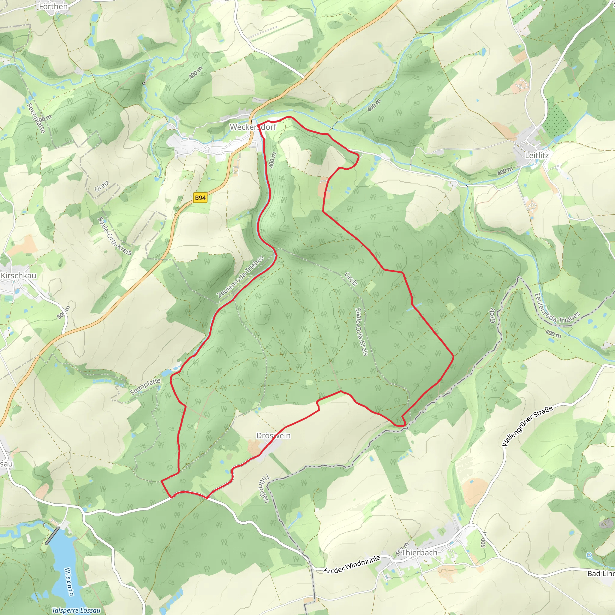 Rundwanderweg Weckersdorf mobile static map