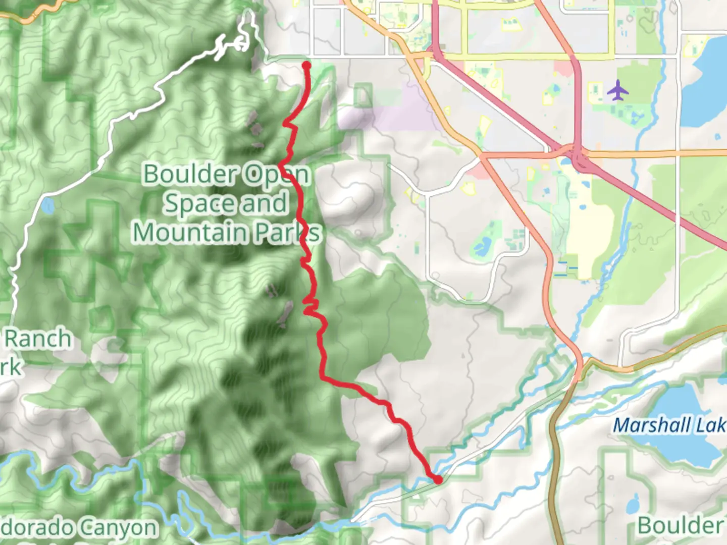 An image depicting the trail Mesa Trail and Bluebell hiking Trail and its surrounding area.