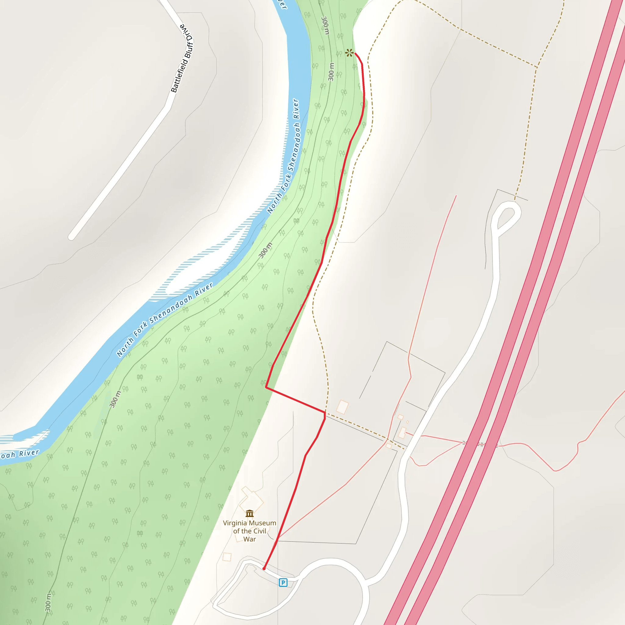 Walk along North Fork Shenandoah River mobile static map