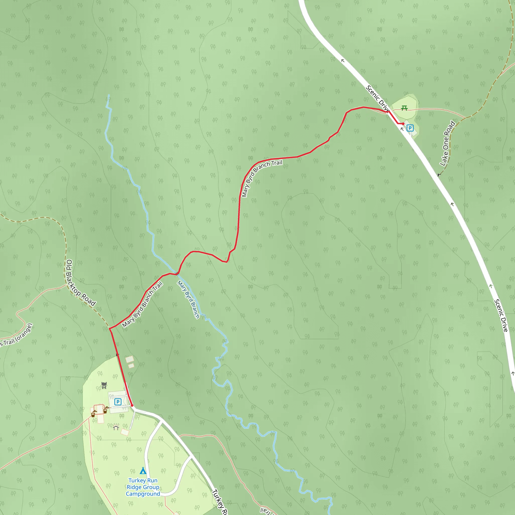 Mary Bird Branch Trail mobile static map