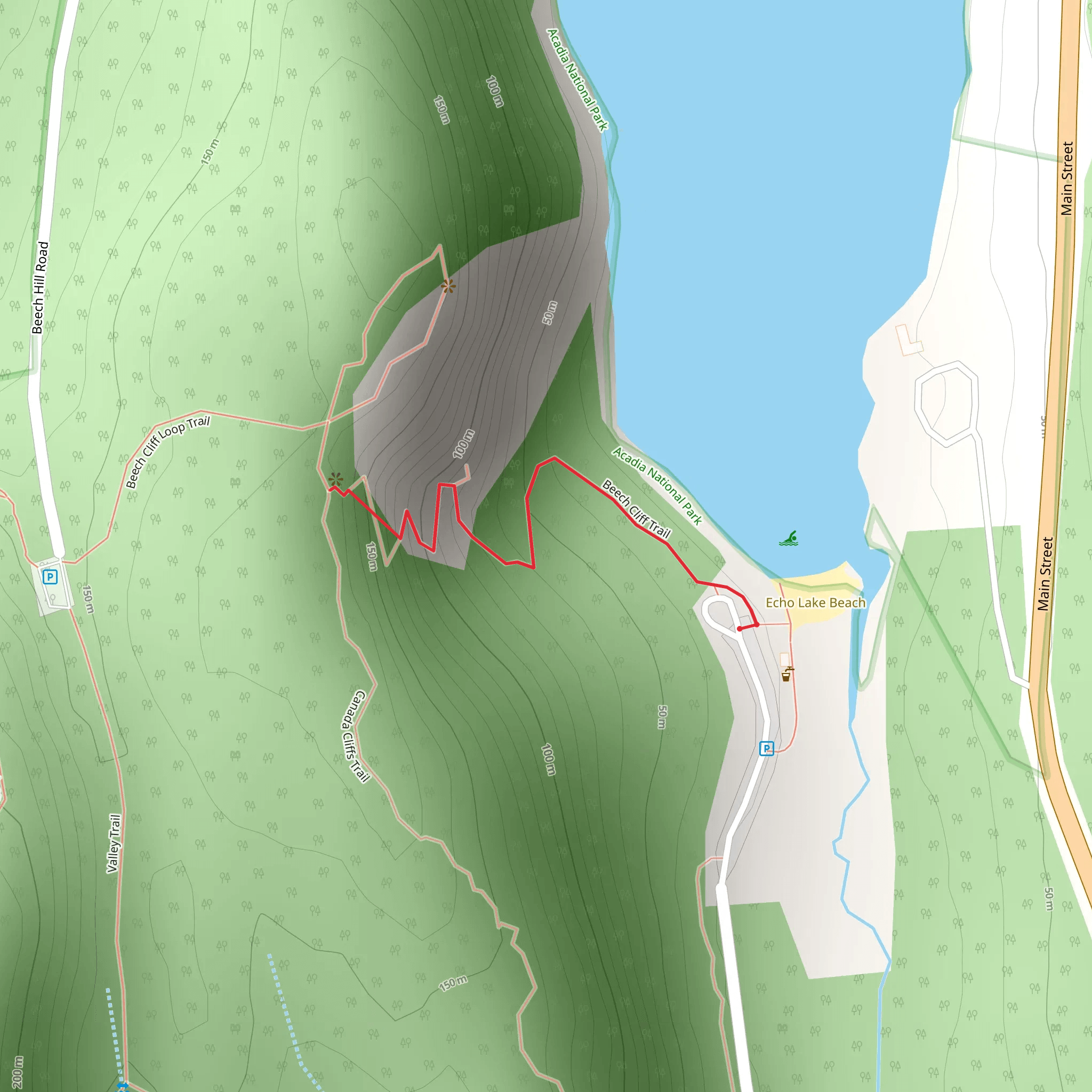 Beech Cliff Trail mobile static map