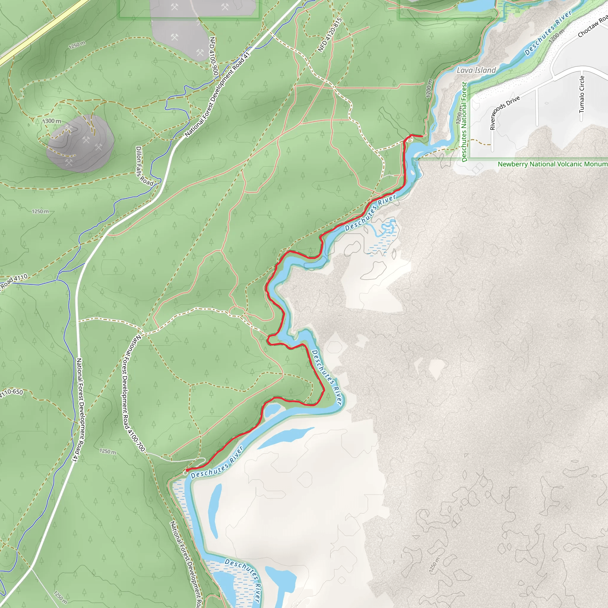 Deschutes River Trail mobile static map