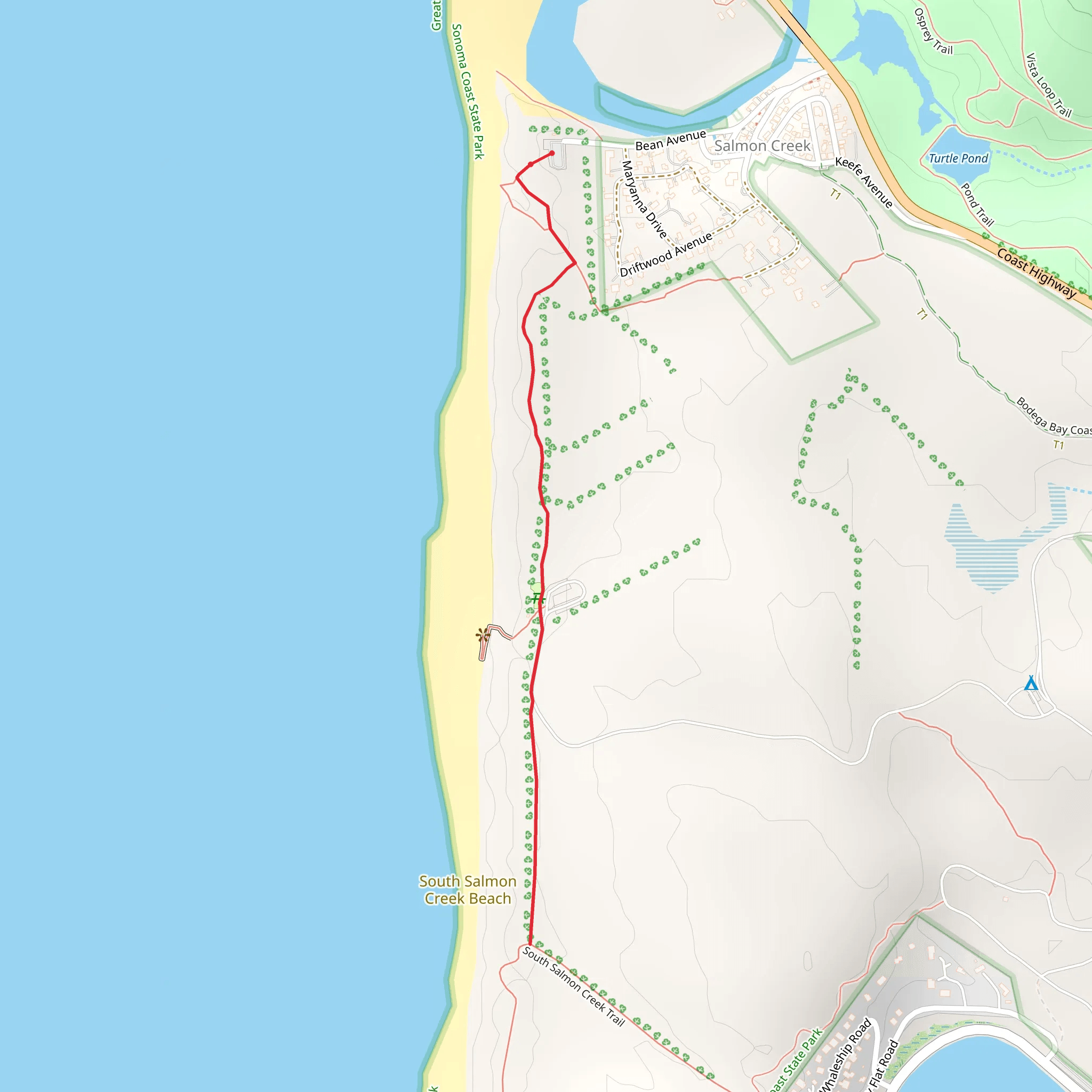 South Salmon Creek Trail Out and Back mobile static map
