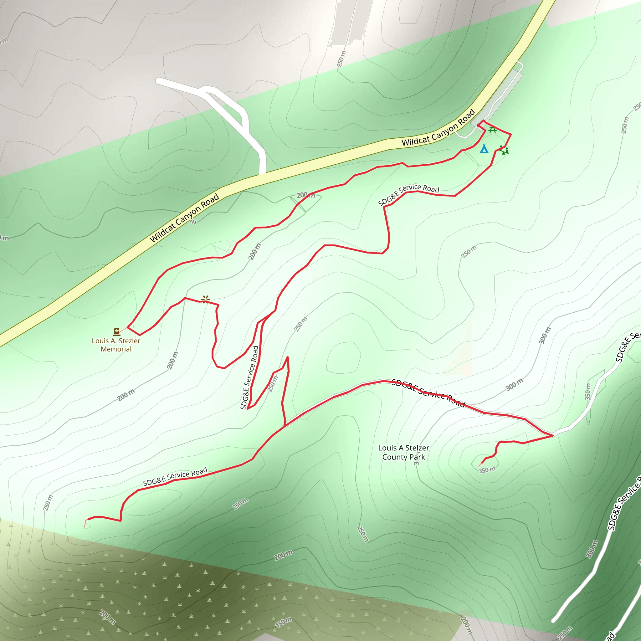 SDGE Service Road - Louis Stelzer County Park Loop mobile static map