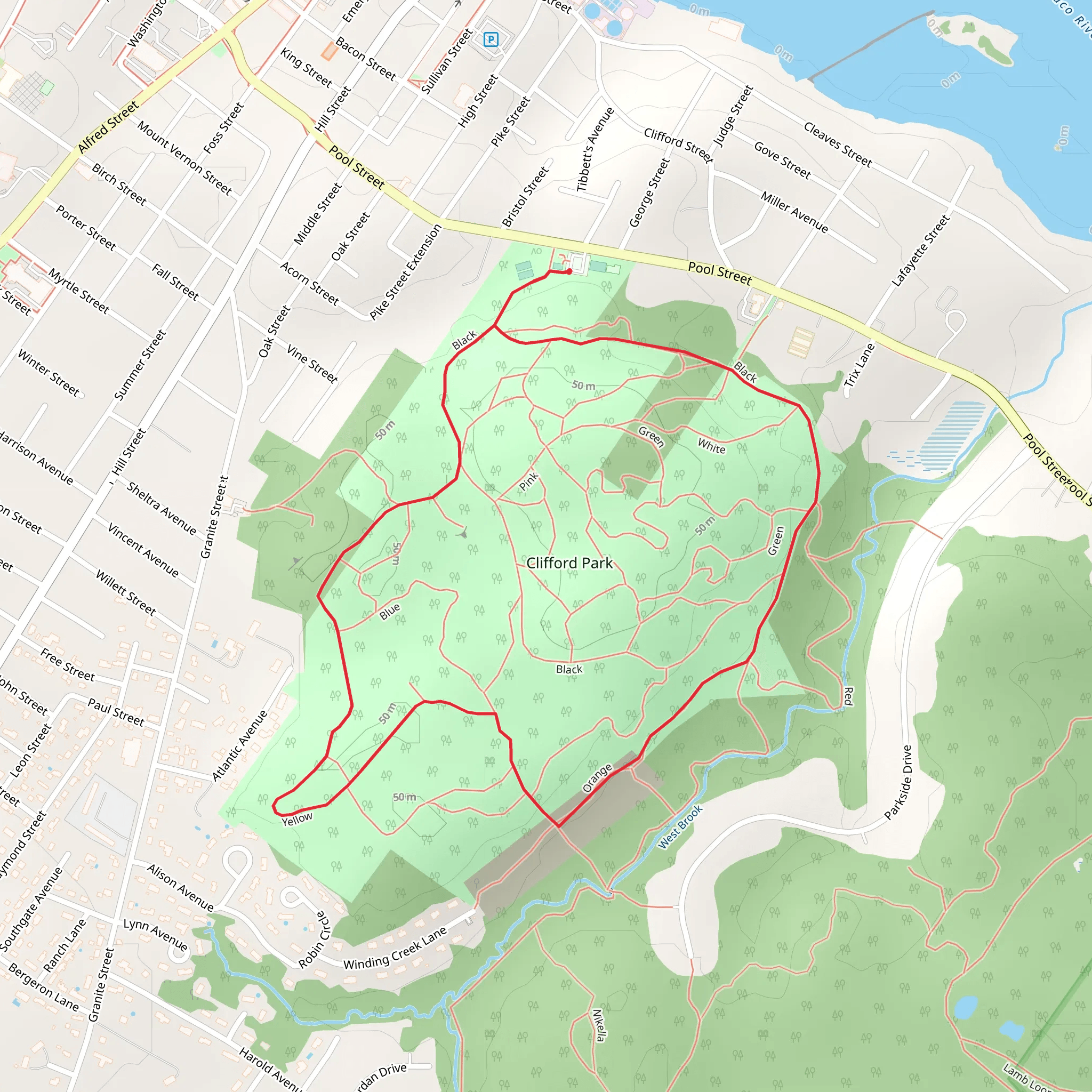 Clifford Park Loop Trail mobile static map