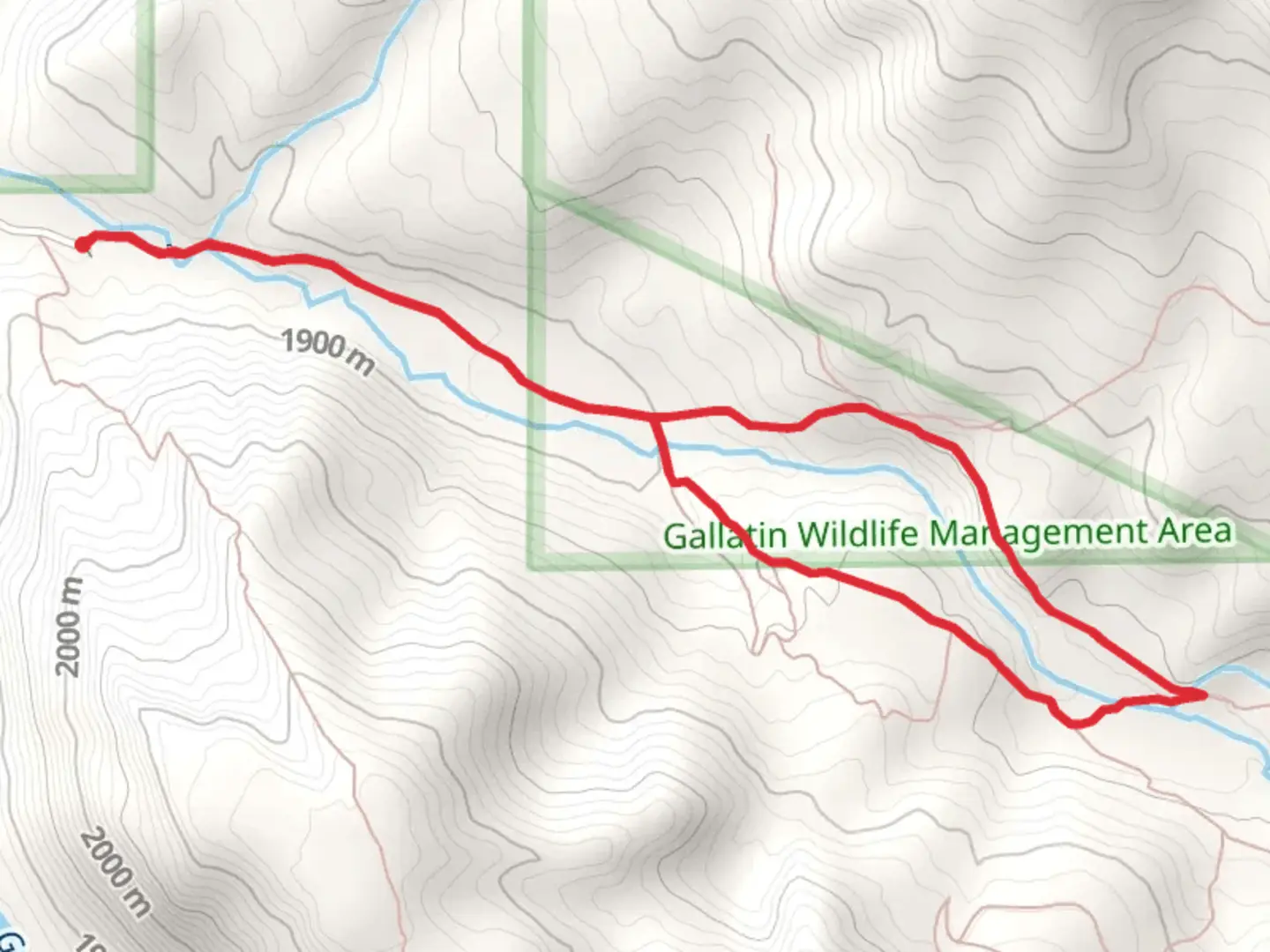 An image depicting the trail Porcupine Creek from Porcupine Road and its surrounding area.