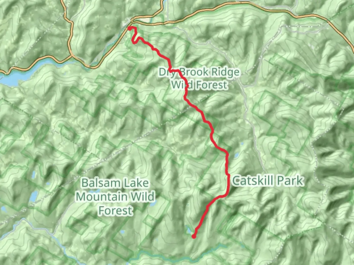 An image depicting the trail Dry Brook Ridge Trail and its surrounding area.