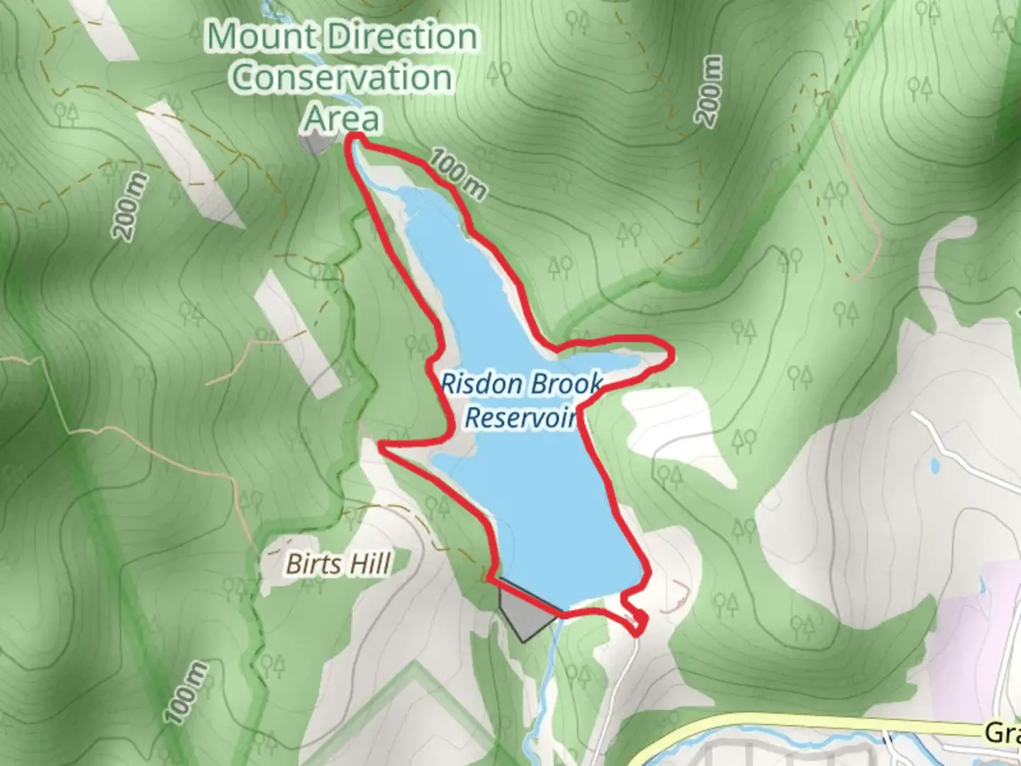 An image depicting the trail Risdon Brook Track and its surrounding area.
