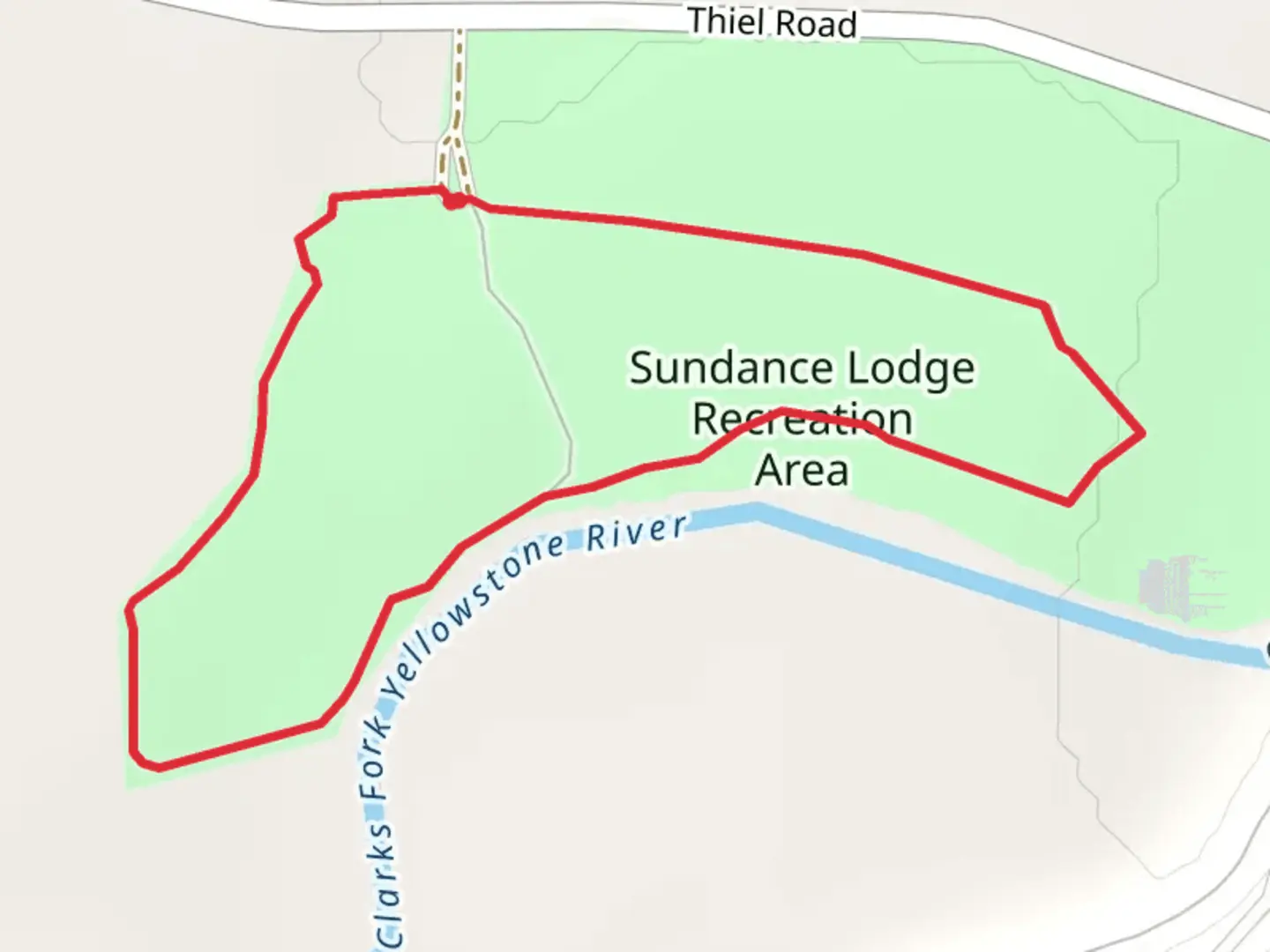 An image depicting the trail Sundance Lodge Recreation Area Loop and its surrounding area.