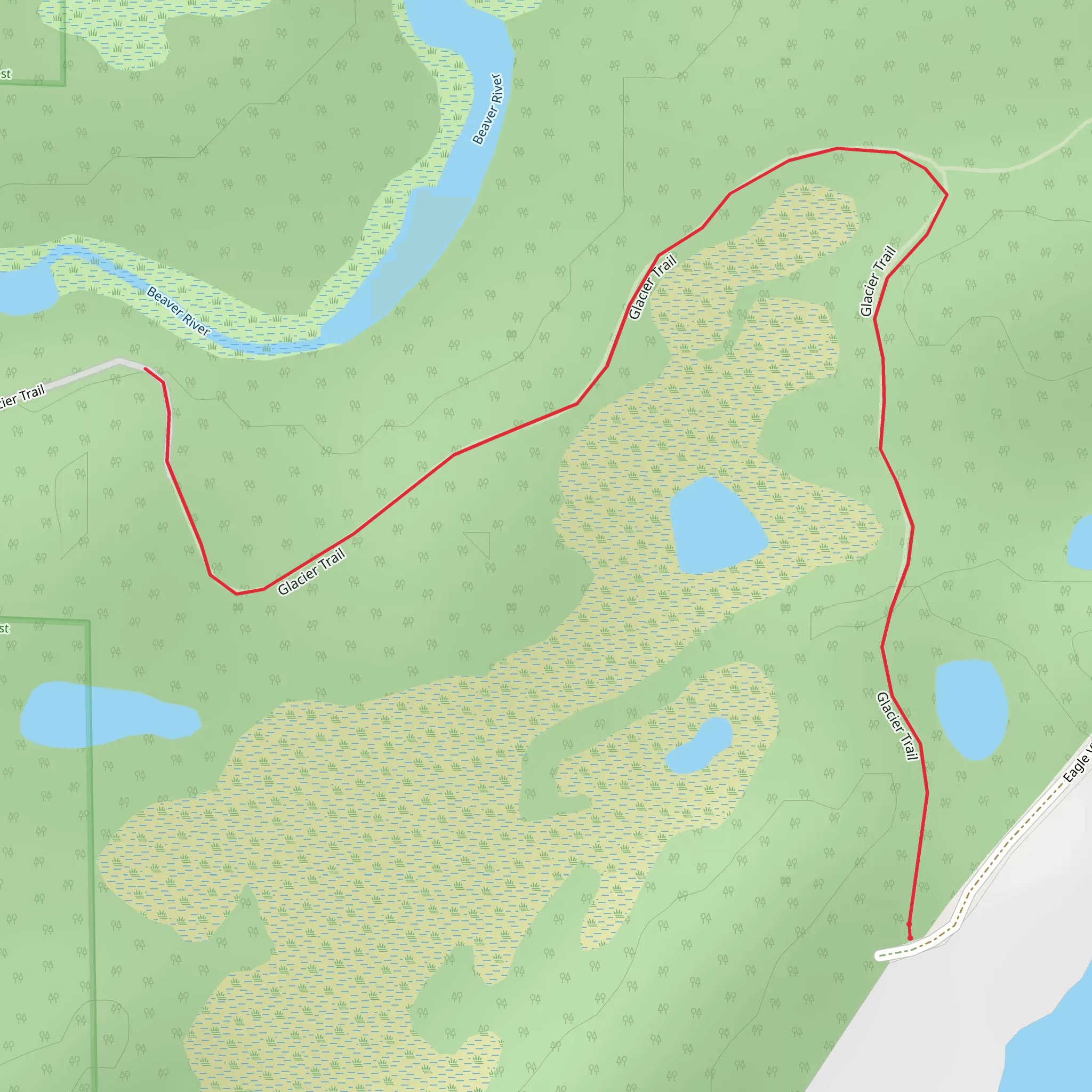 Glacier Trail mobile static map