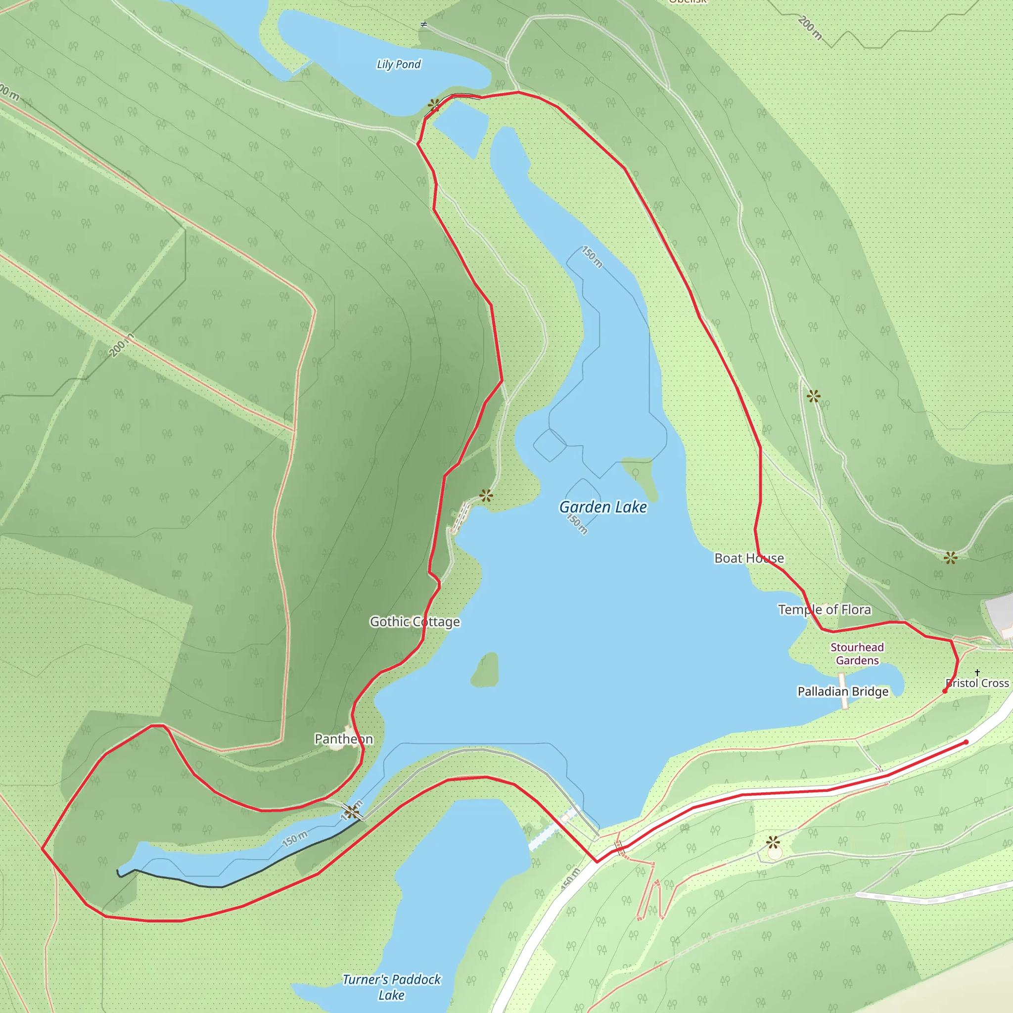 Stourhead Loop mobile static map