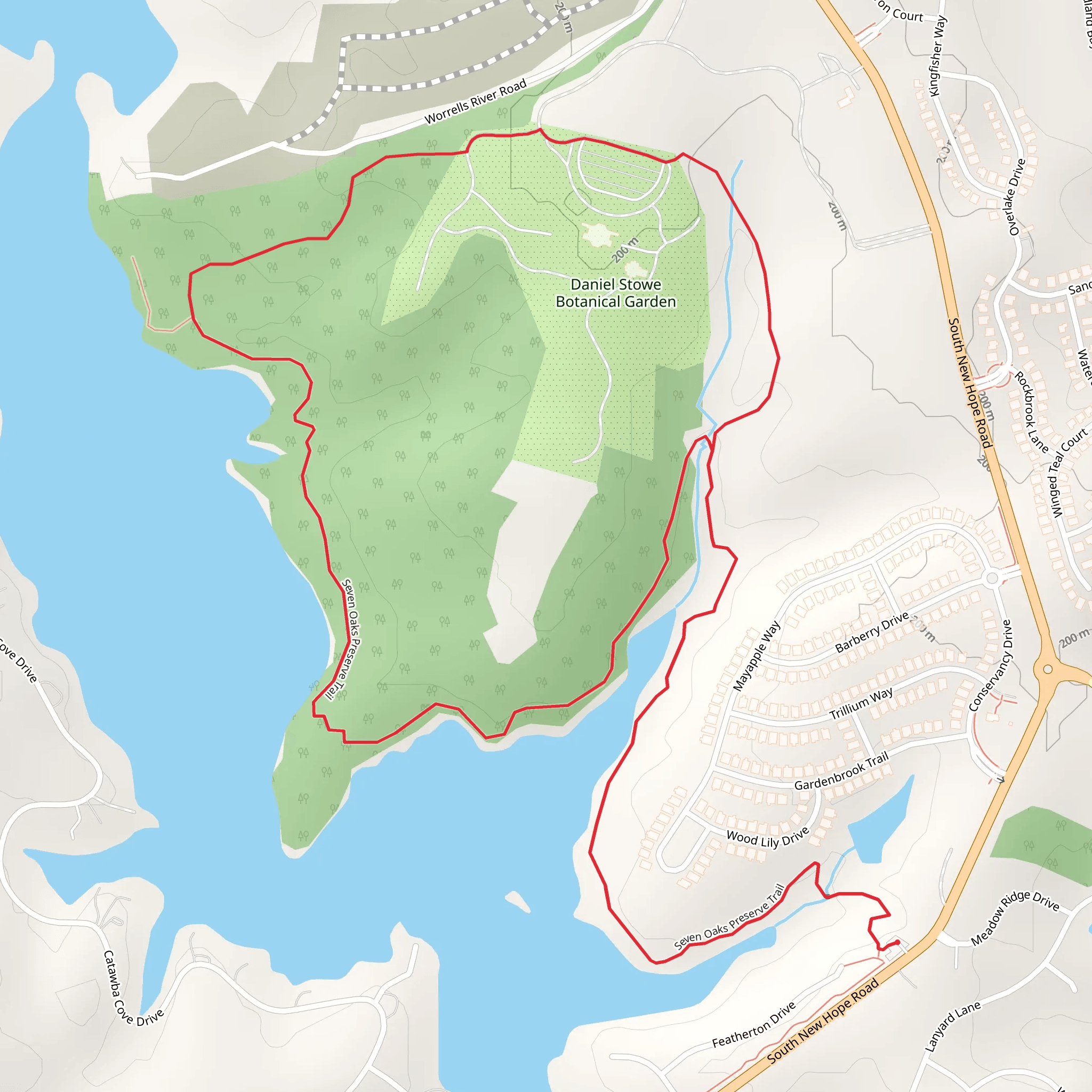 Seven Oaks Preserve Loop Trail mobile static map