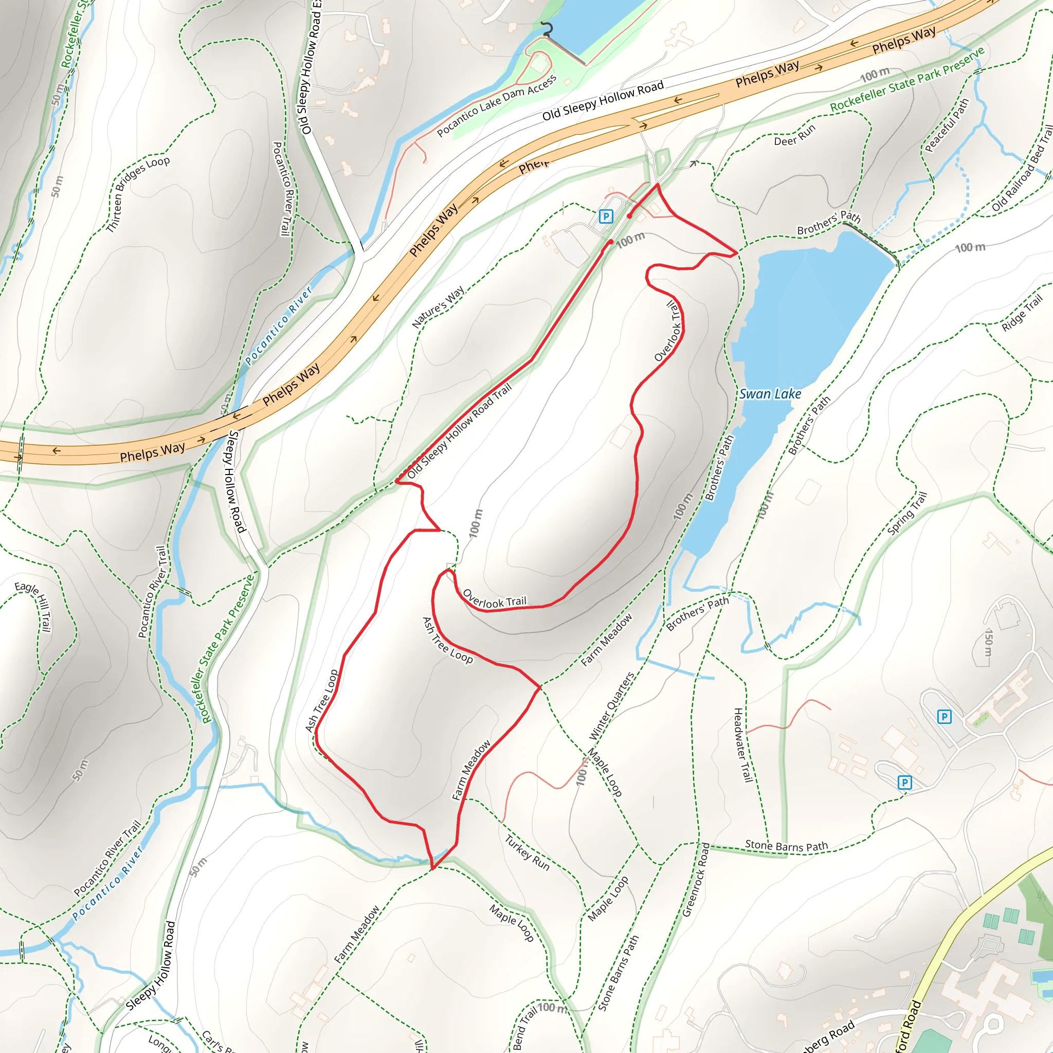 Rockefeller State Park Loop Trail mobile static map