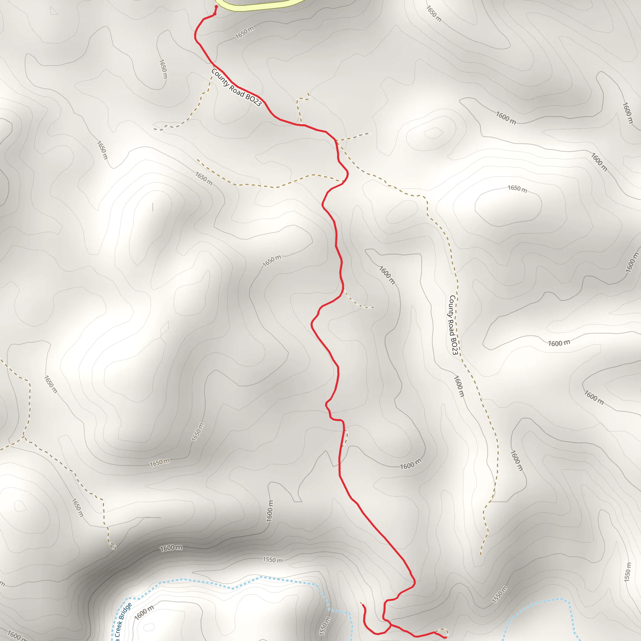 Percha Creek Bridge mobile static map