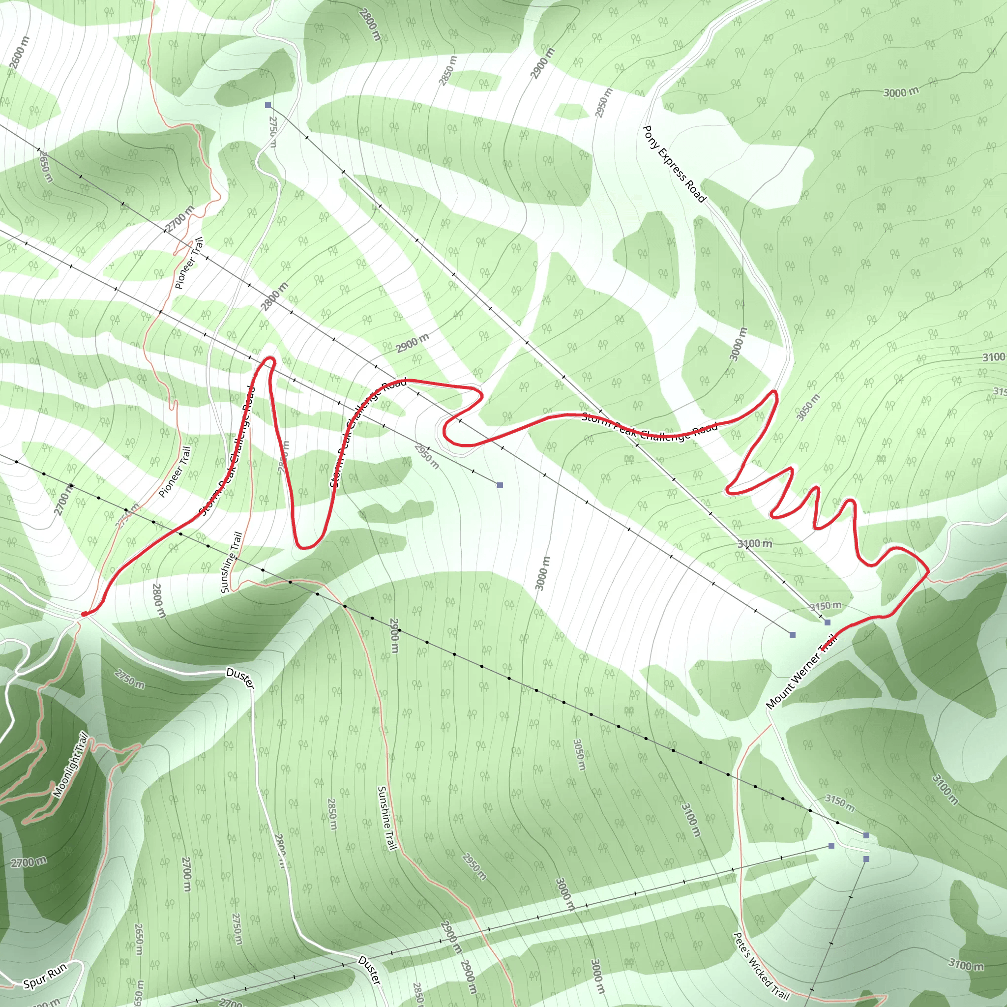 Storm Peak Challenge Trail mobile static map