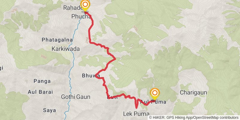 Great Himalayan Trail stage 87 Map