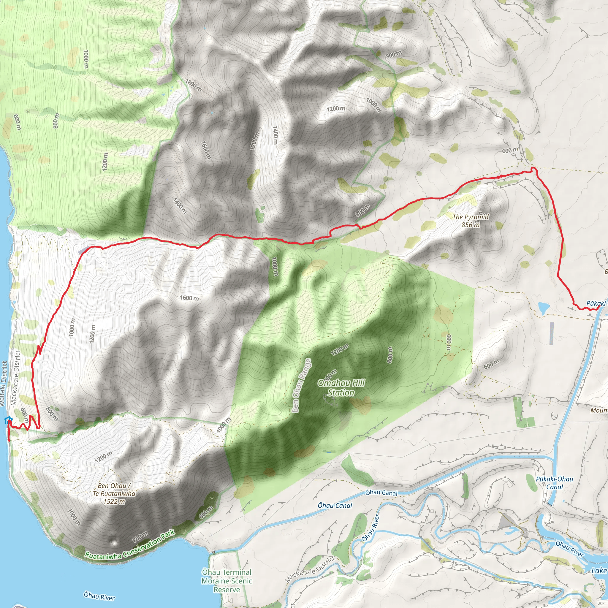Twizel Area - Darts Bush Stream Track mobile static map