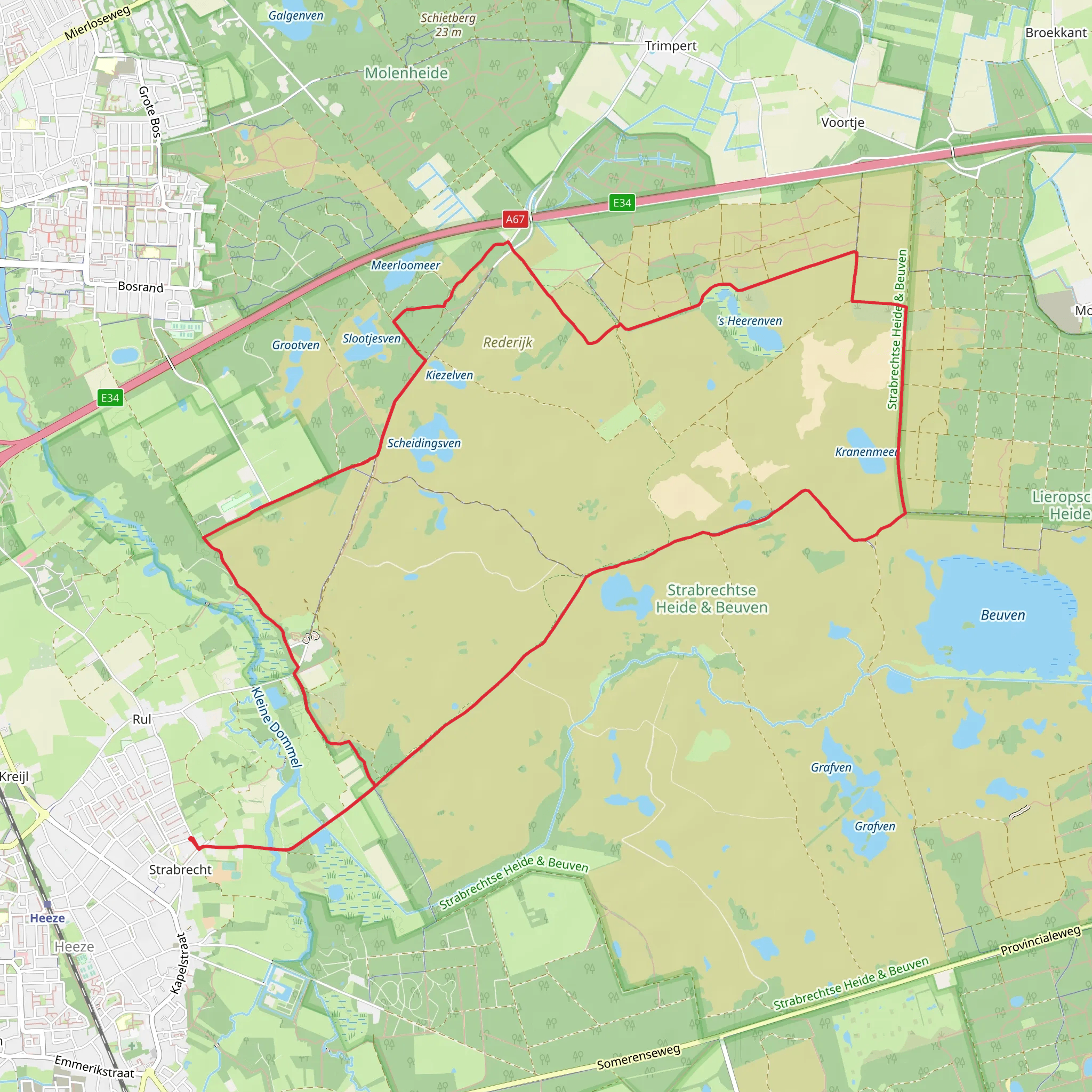 Waschven and Kranenmeer and s Heerenven via Vogelspad Loop mobile static map