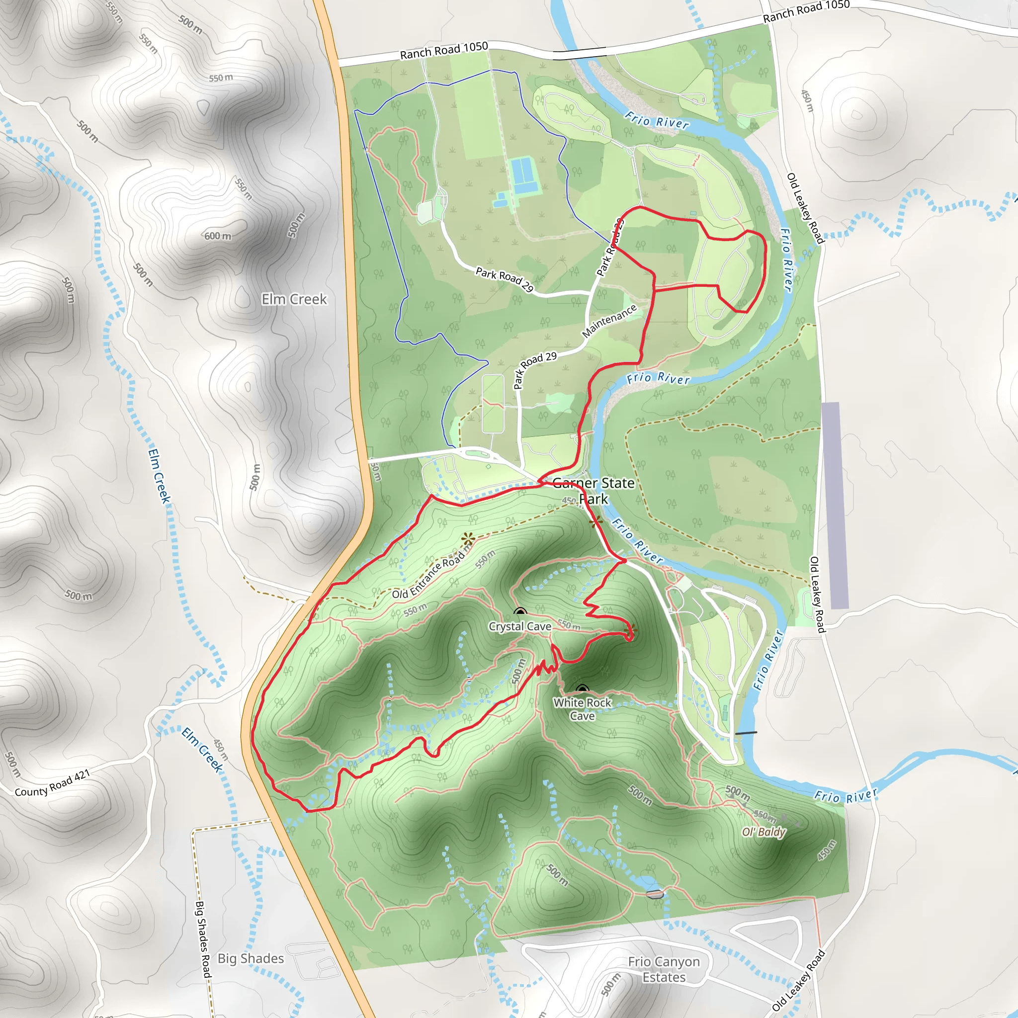 Garner State park Loop mobile static map