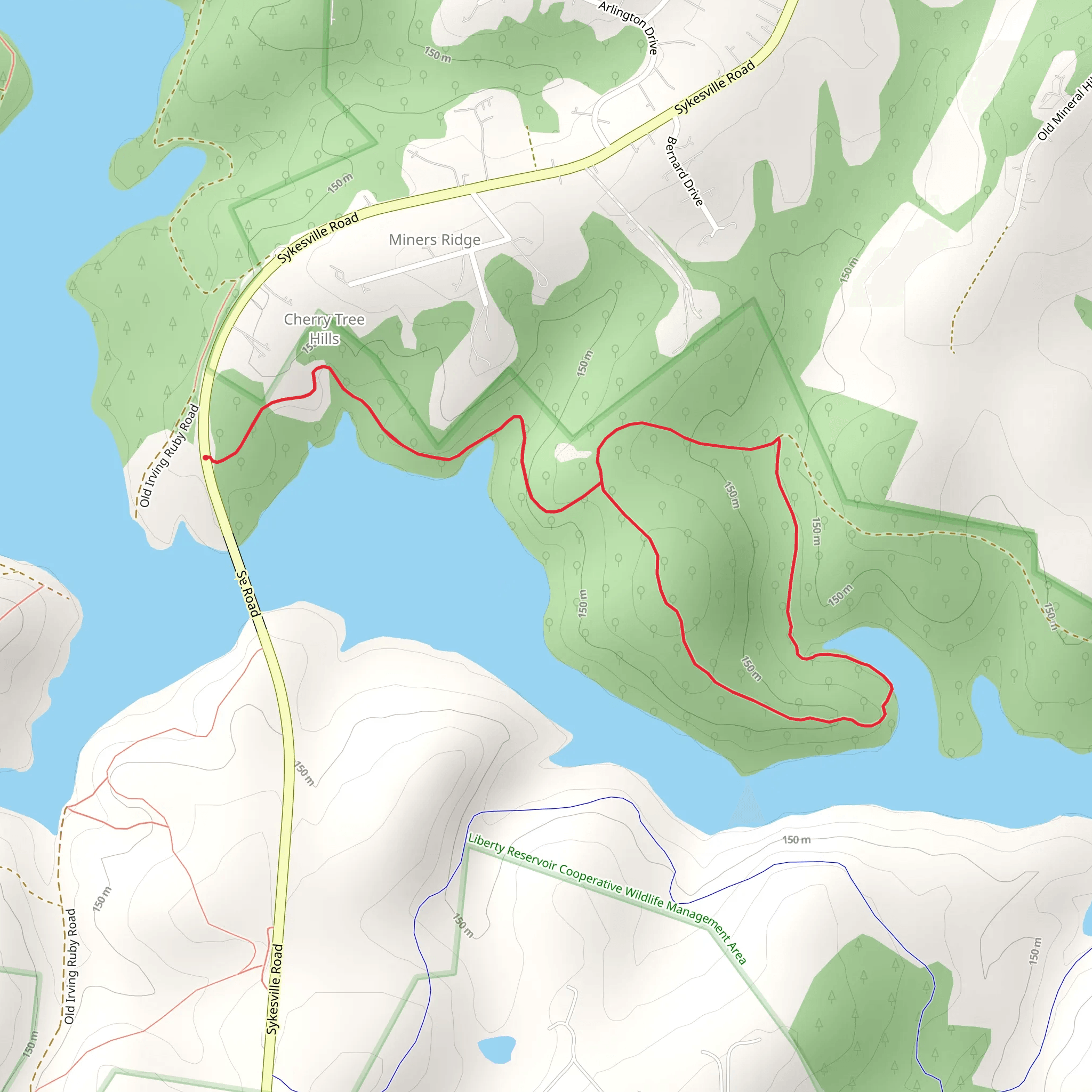 Cherry Tree Hills Loop mobile static map