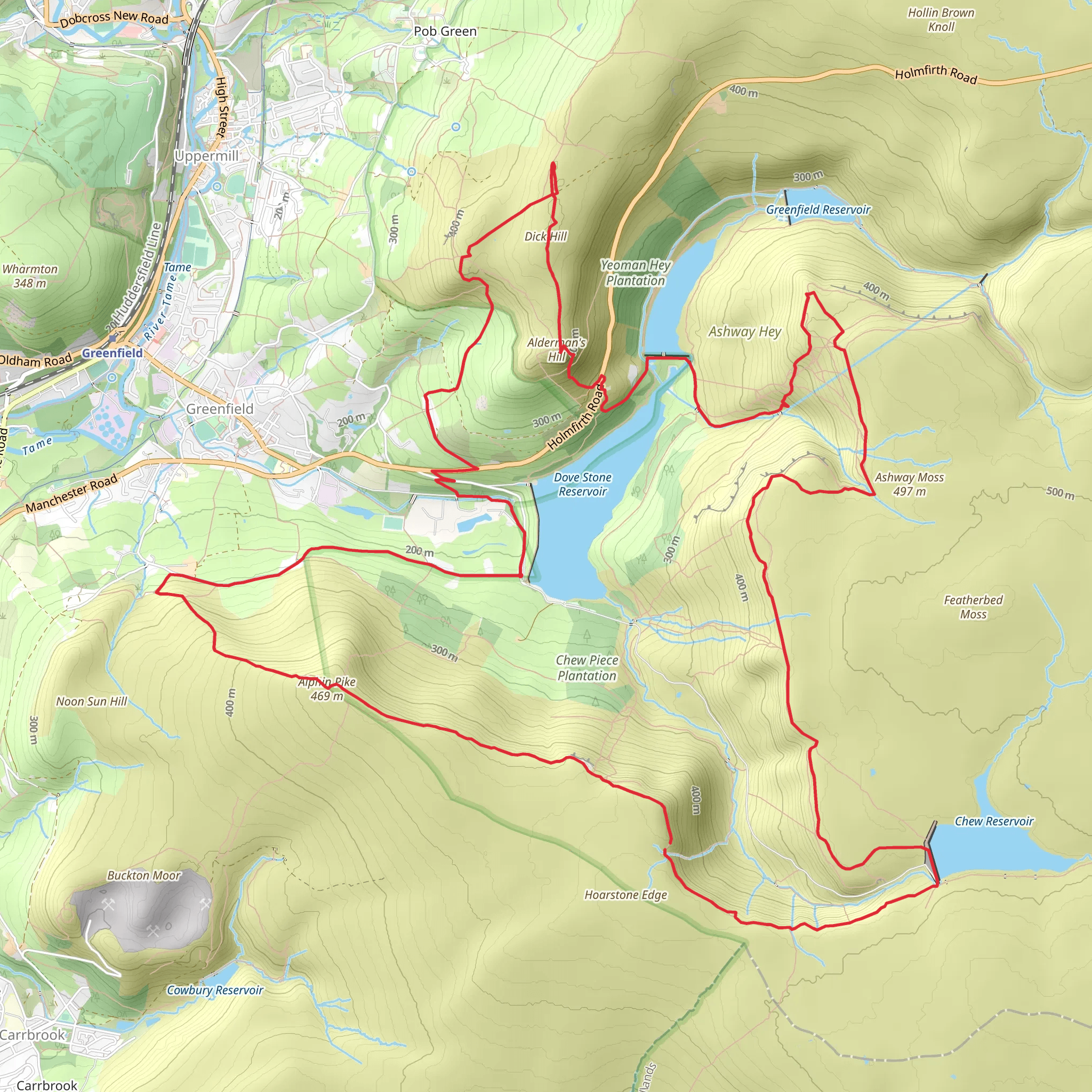 Dovestone Rocks mobile static map