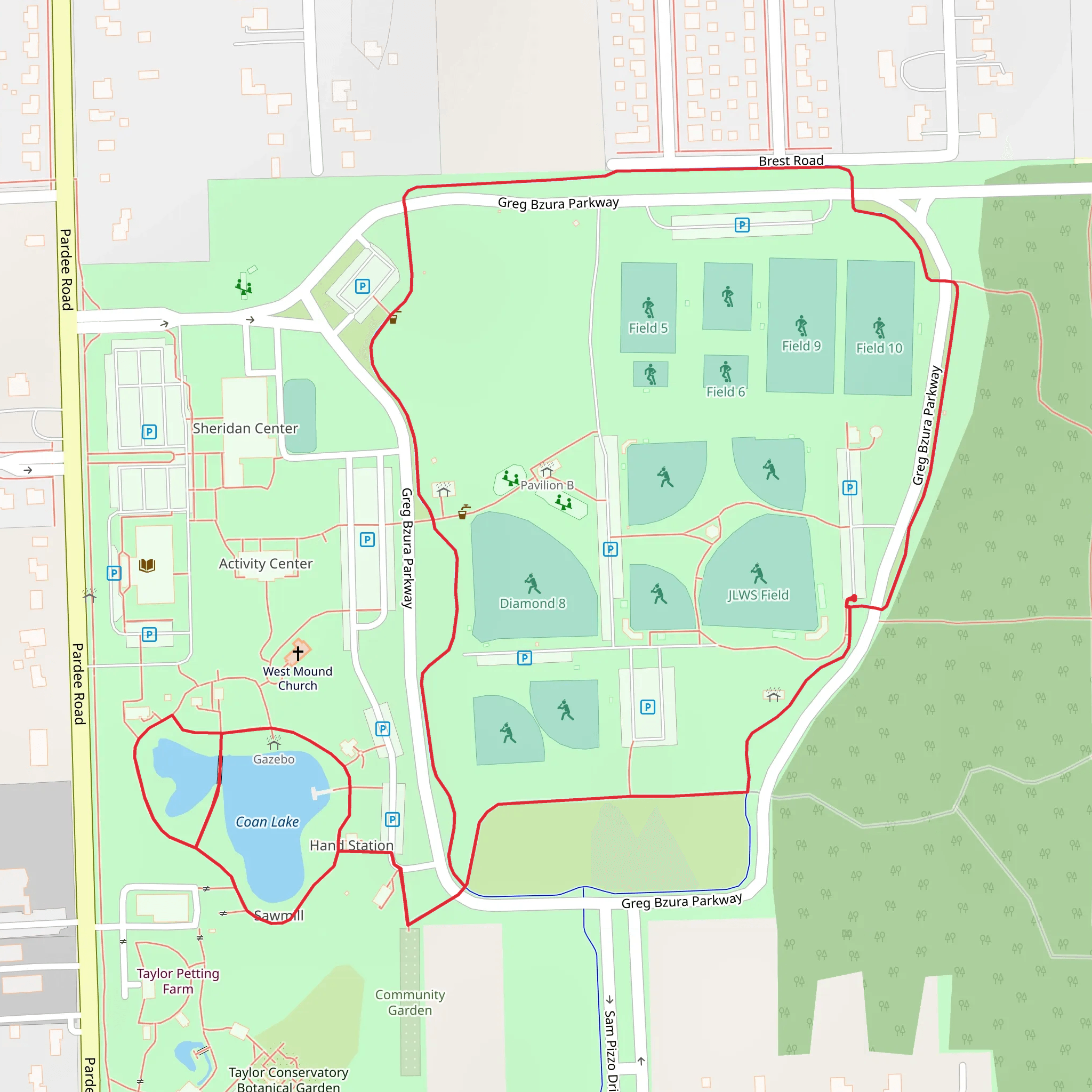 Coan Lake and Heritage Park Loop mobile static map