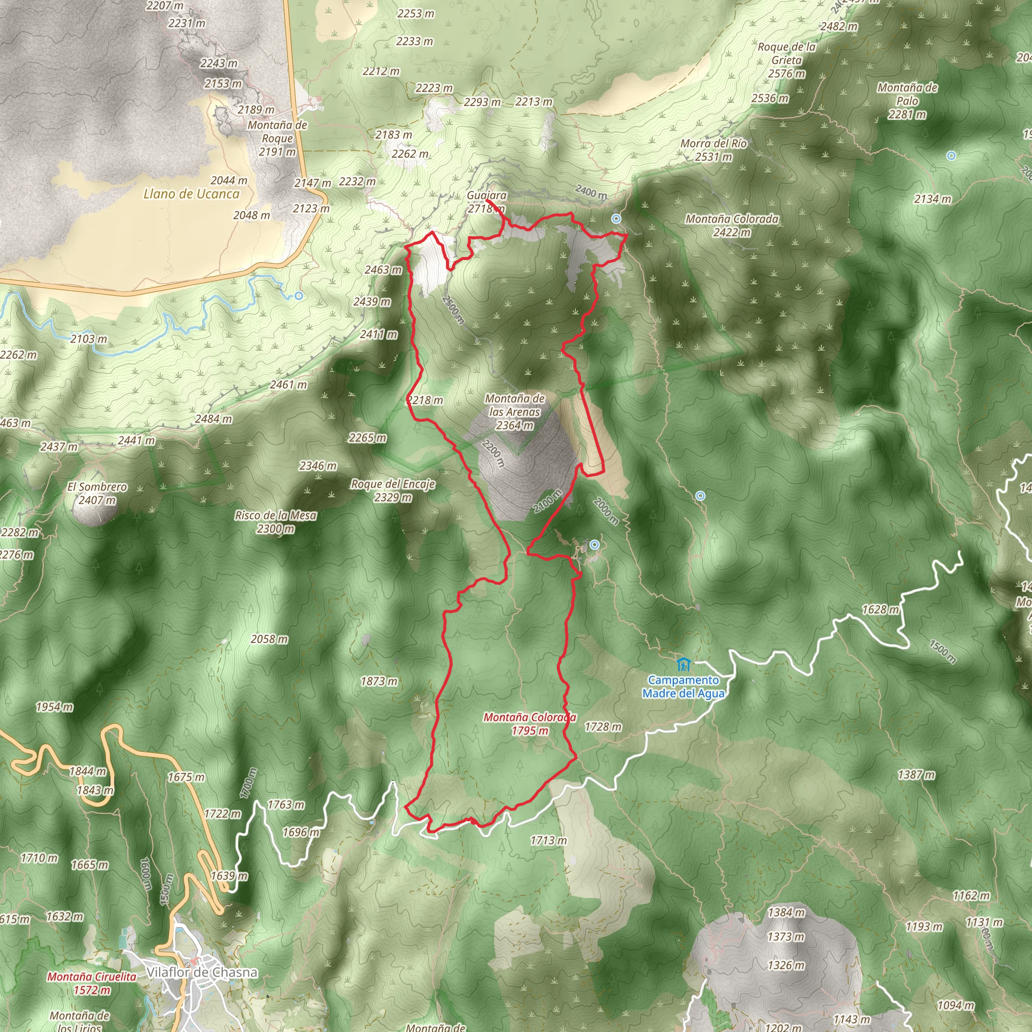 Mount Guajara Loop mobile static map