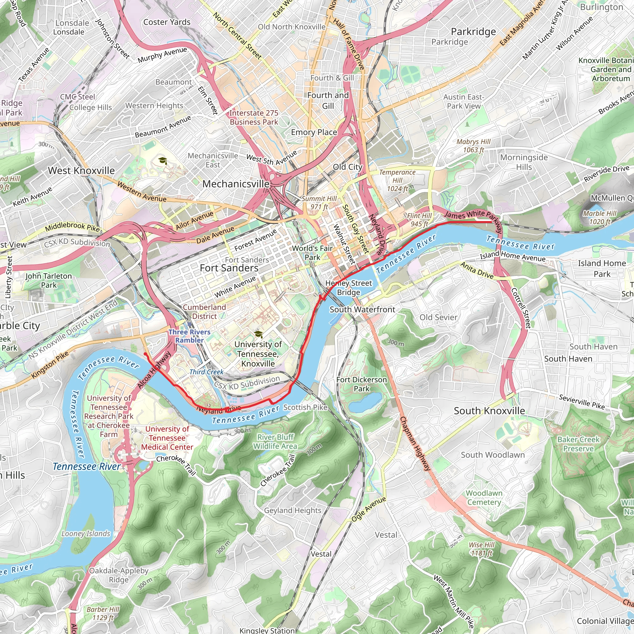 Neyland Greenway mobile static map