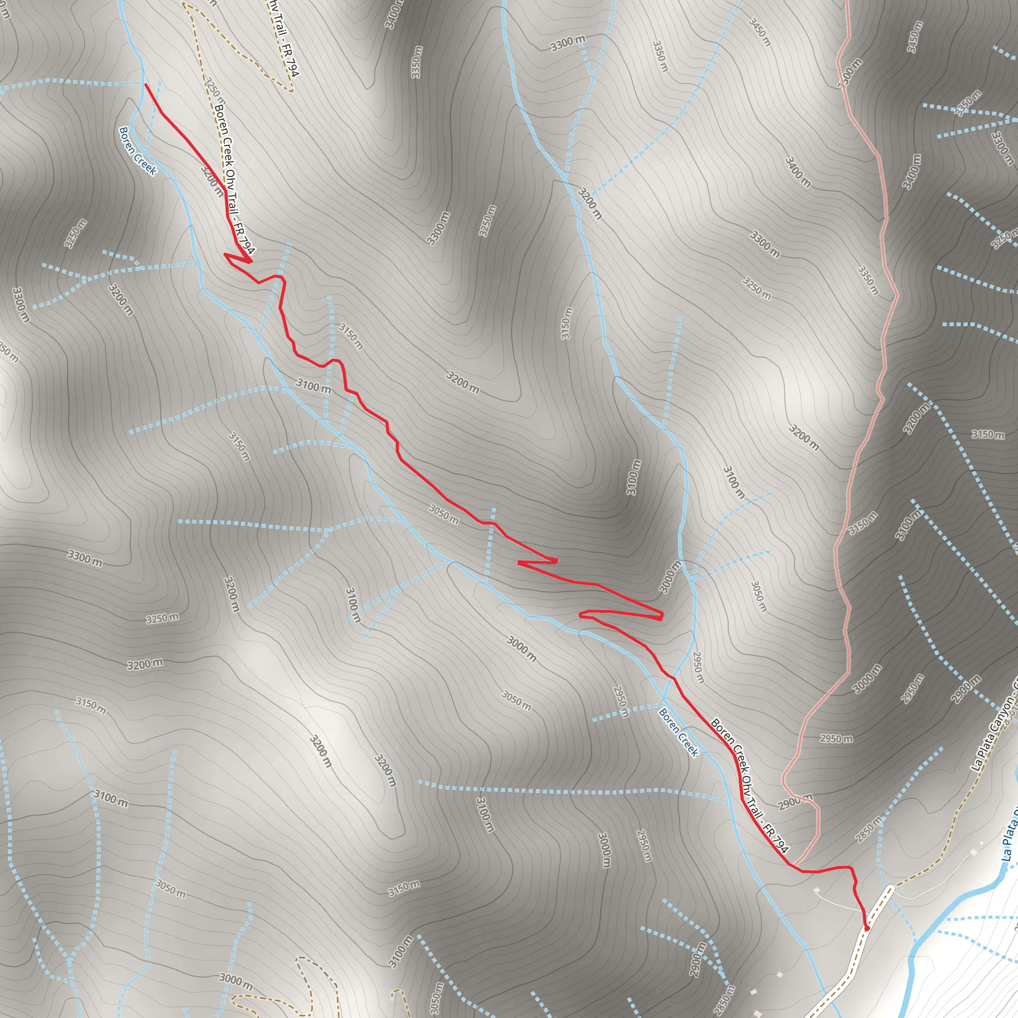 Boren Creek mobile static map