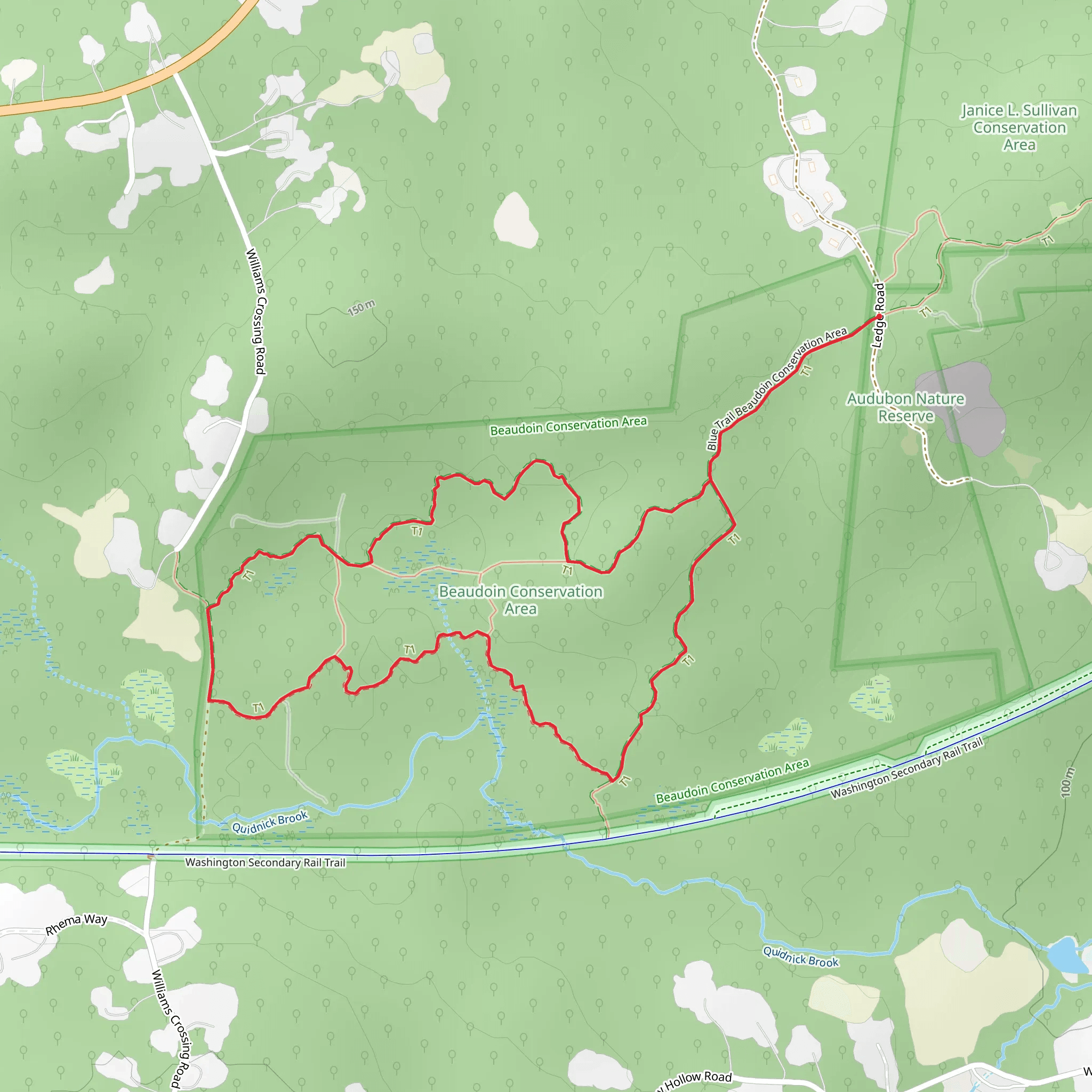 Yellow Trail Beaudoin Conservation Area Loop mobile static map