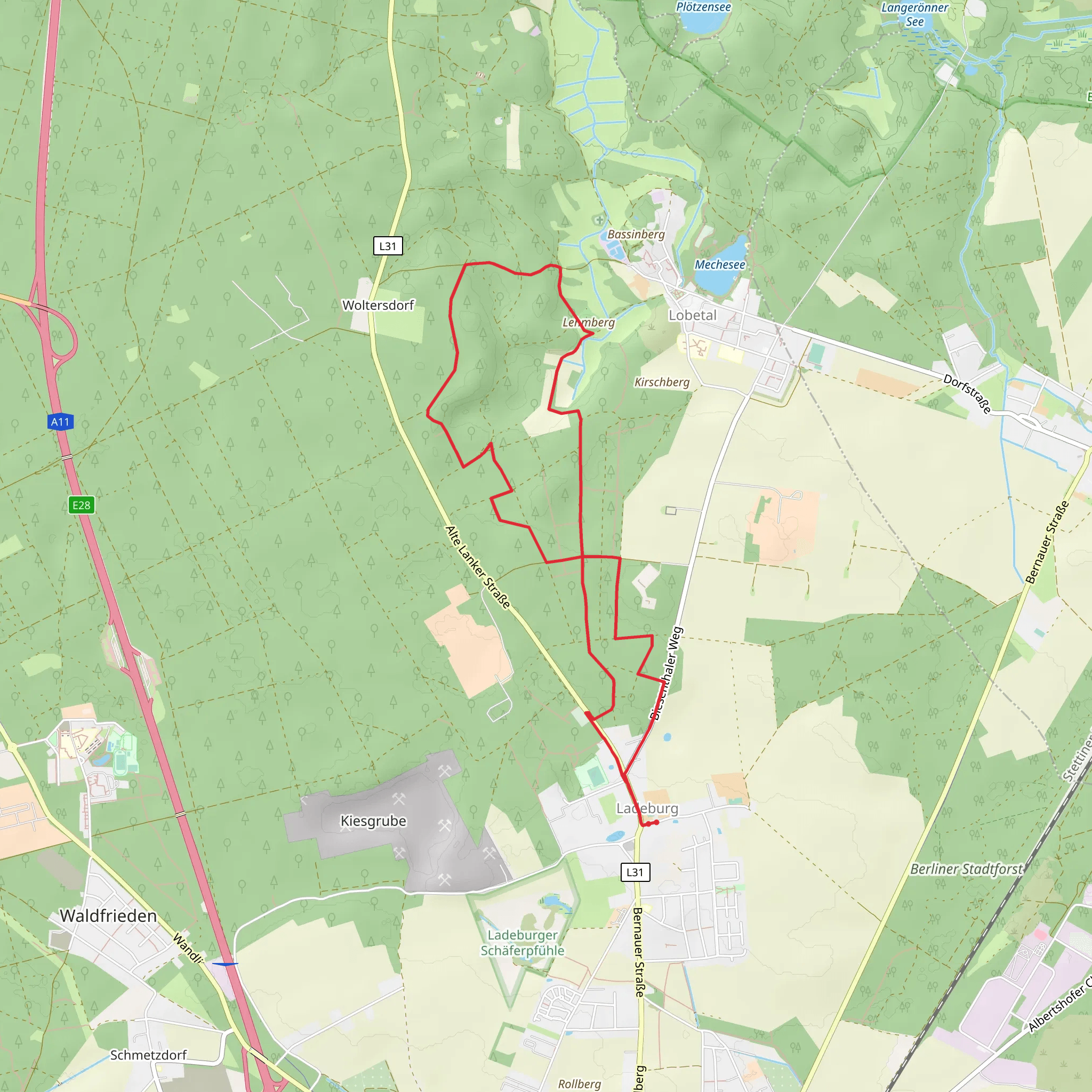 Ladeburger Heide Loop mobile static map