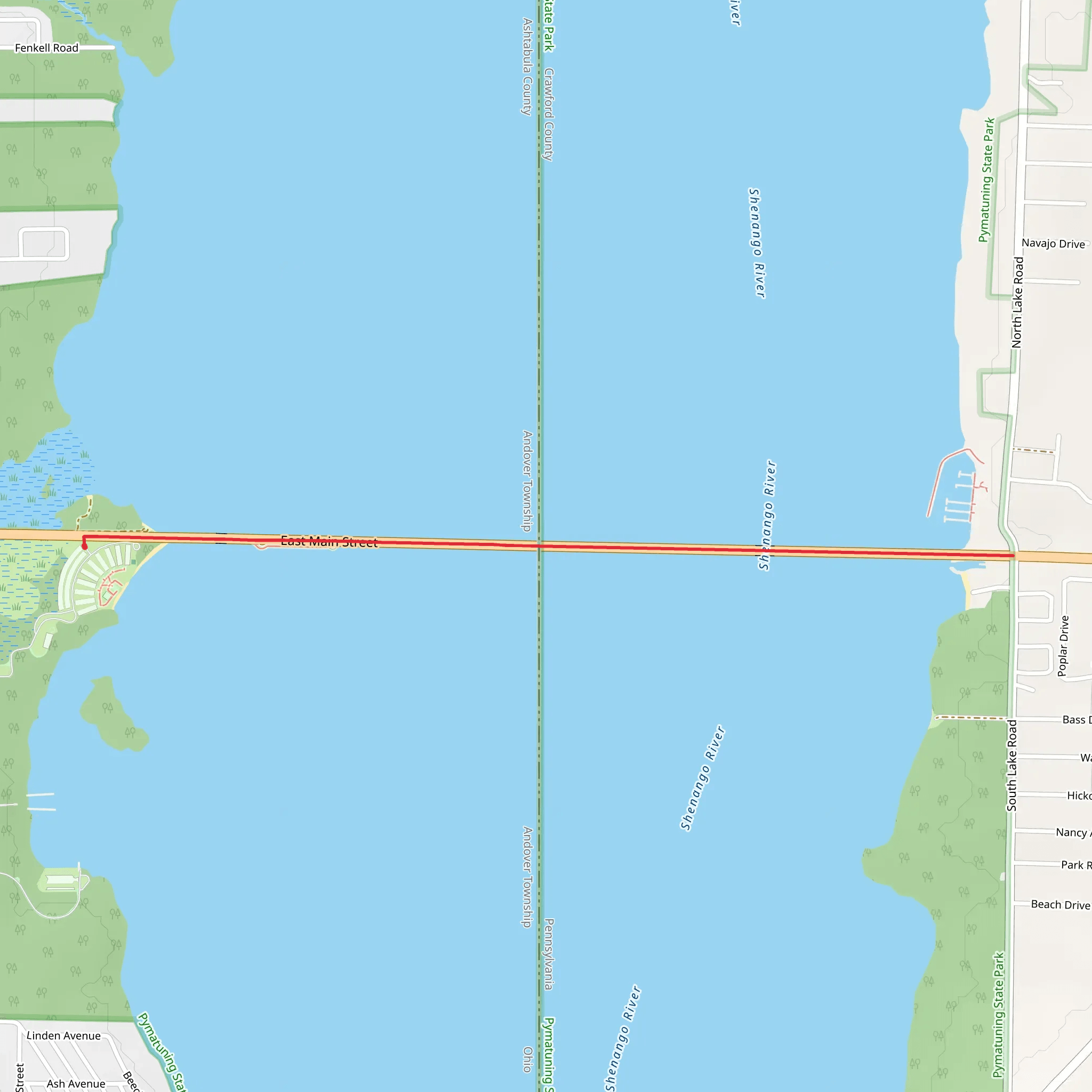 Shenango River Out and Back mobile static map