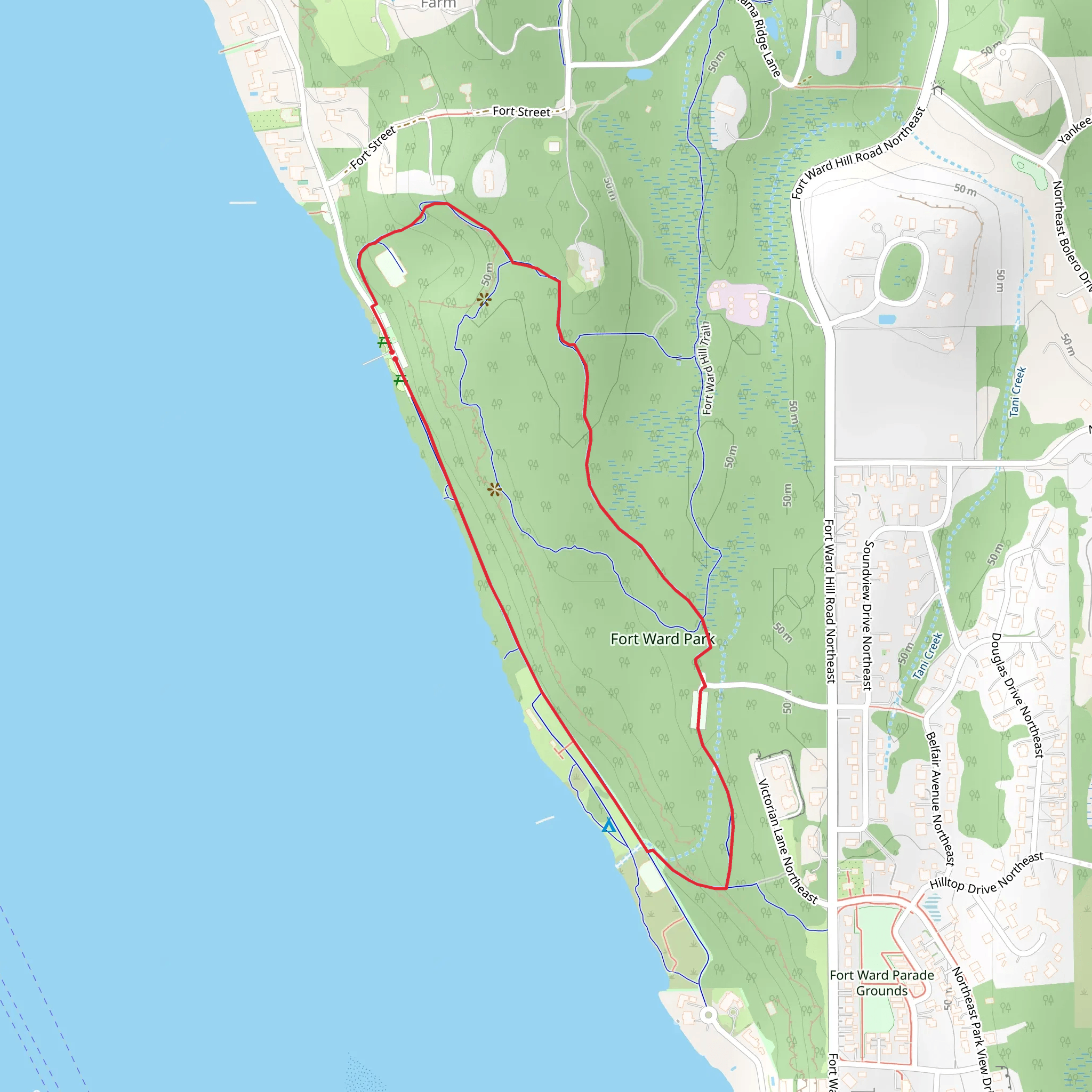 Fort Ward Park South Loop mobile static map