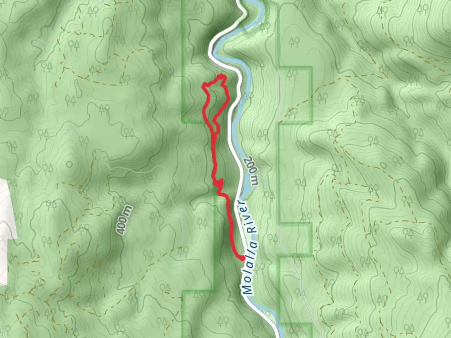 An image depicting the trail Hardy Creek Trail, Amanda's Trail and Clifford's Crossing Trail Loop and its surrounding area.