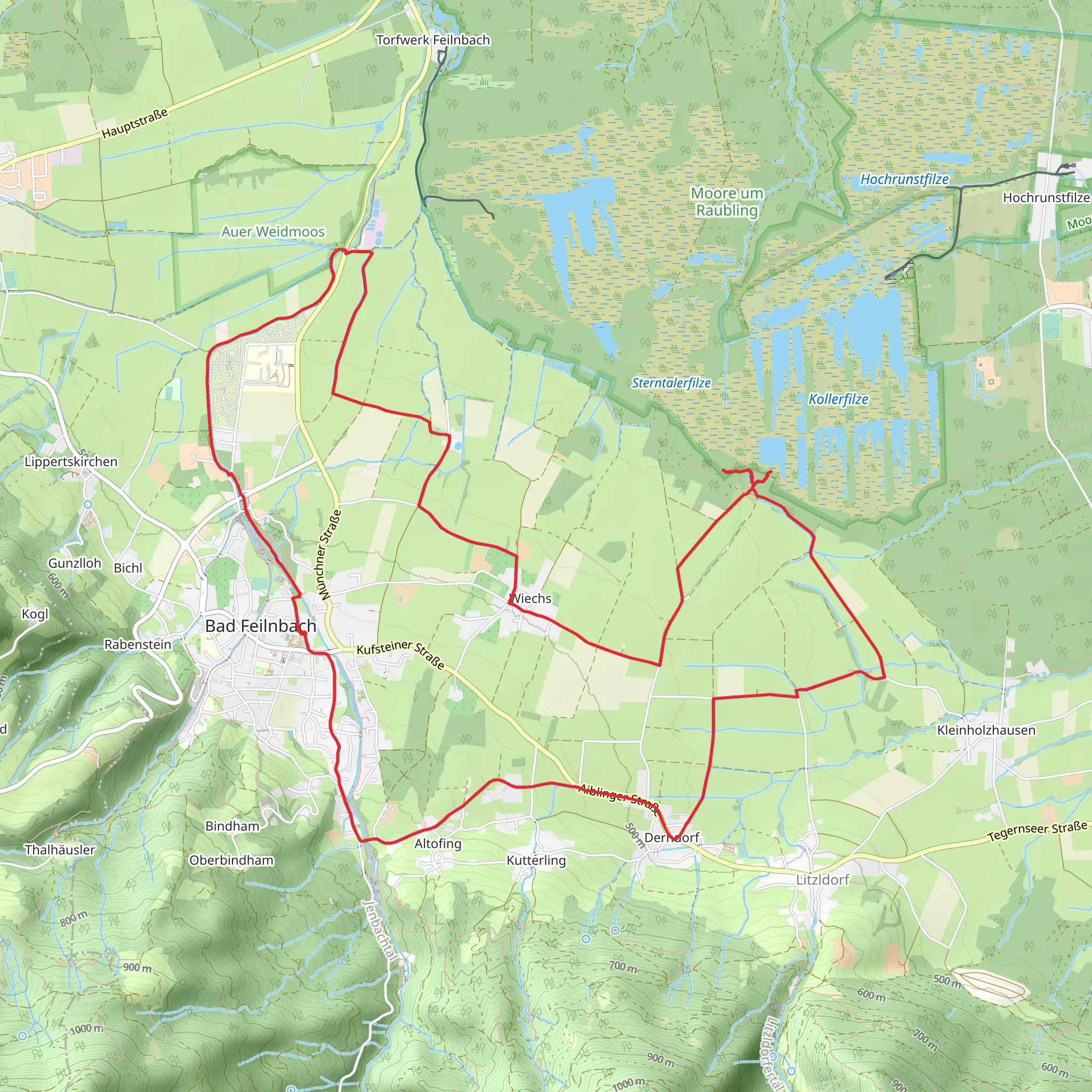 Bad Feilnbach Loop via Kollerfilze mobile static map
