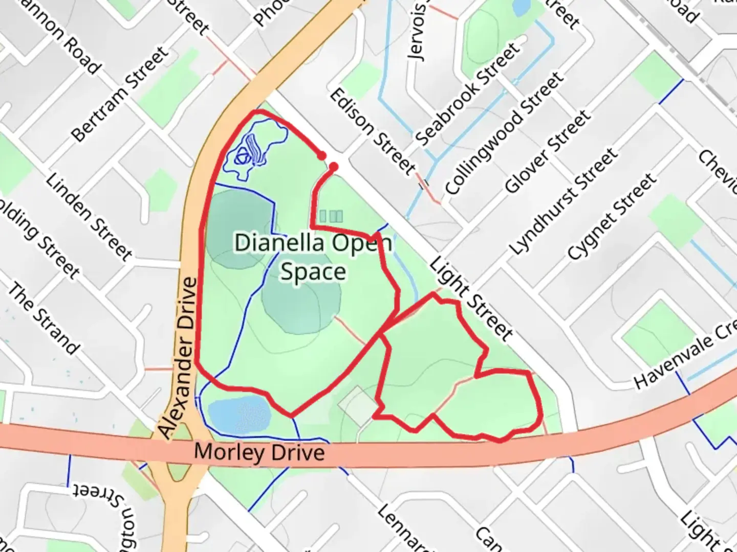 An image depicting the trail Dianella Regional Open Space Trail and its surrounding area.