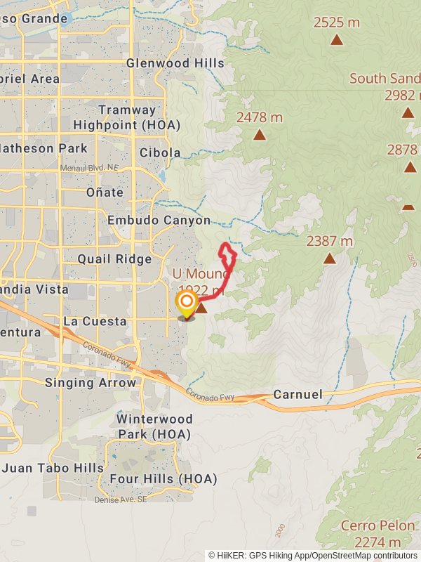 Foothills Trail - Copper Avenue Northeast mobile static map