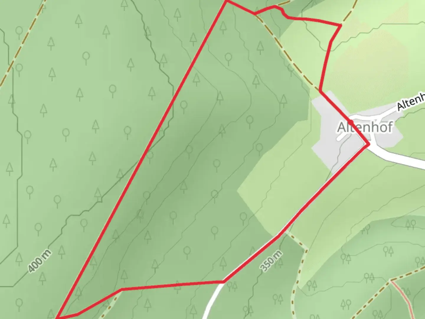 An image depicting the trail Altenhof Loop and its surrounding area.