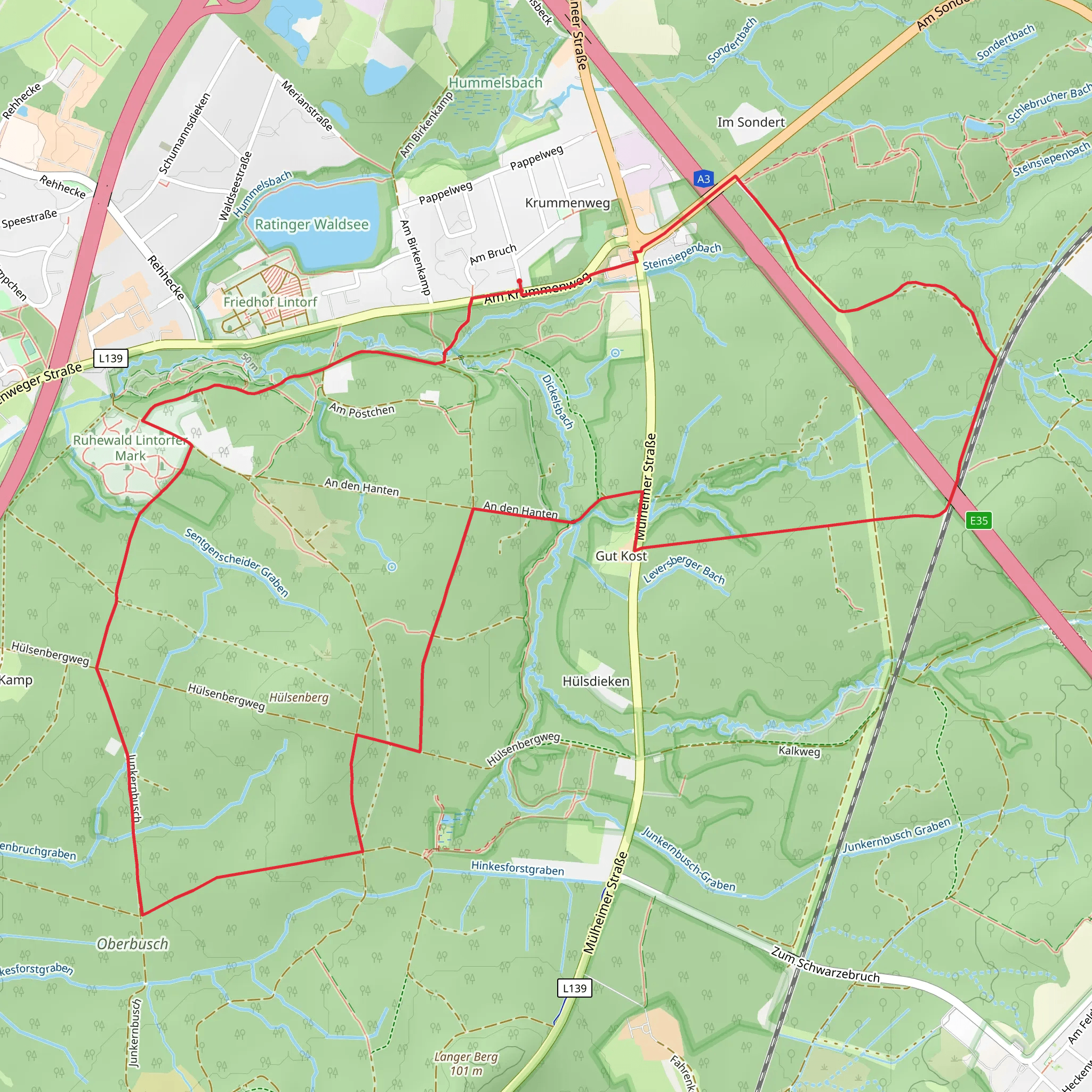 Angerland Rundweg Loop mobile static map