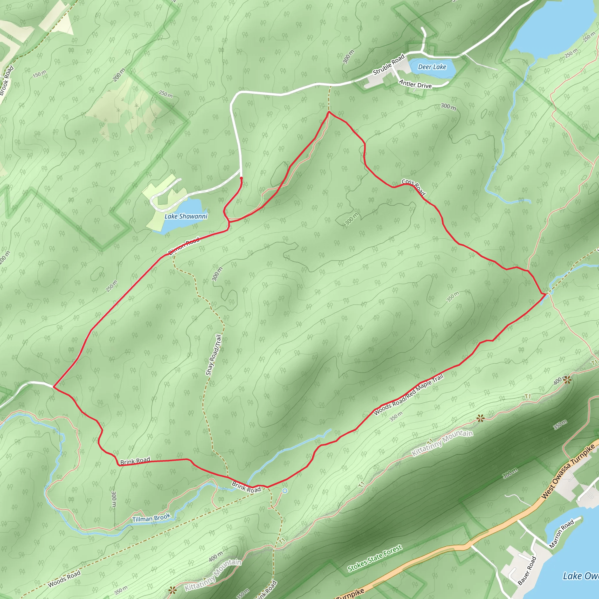 Red Maple Loop Trail from Lake Shawanni mobile static map