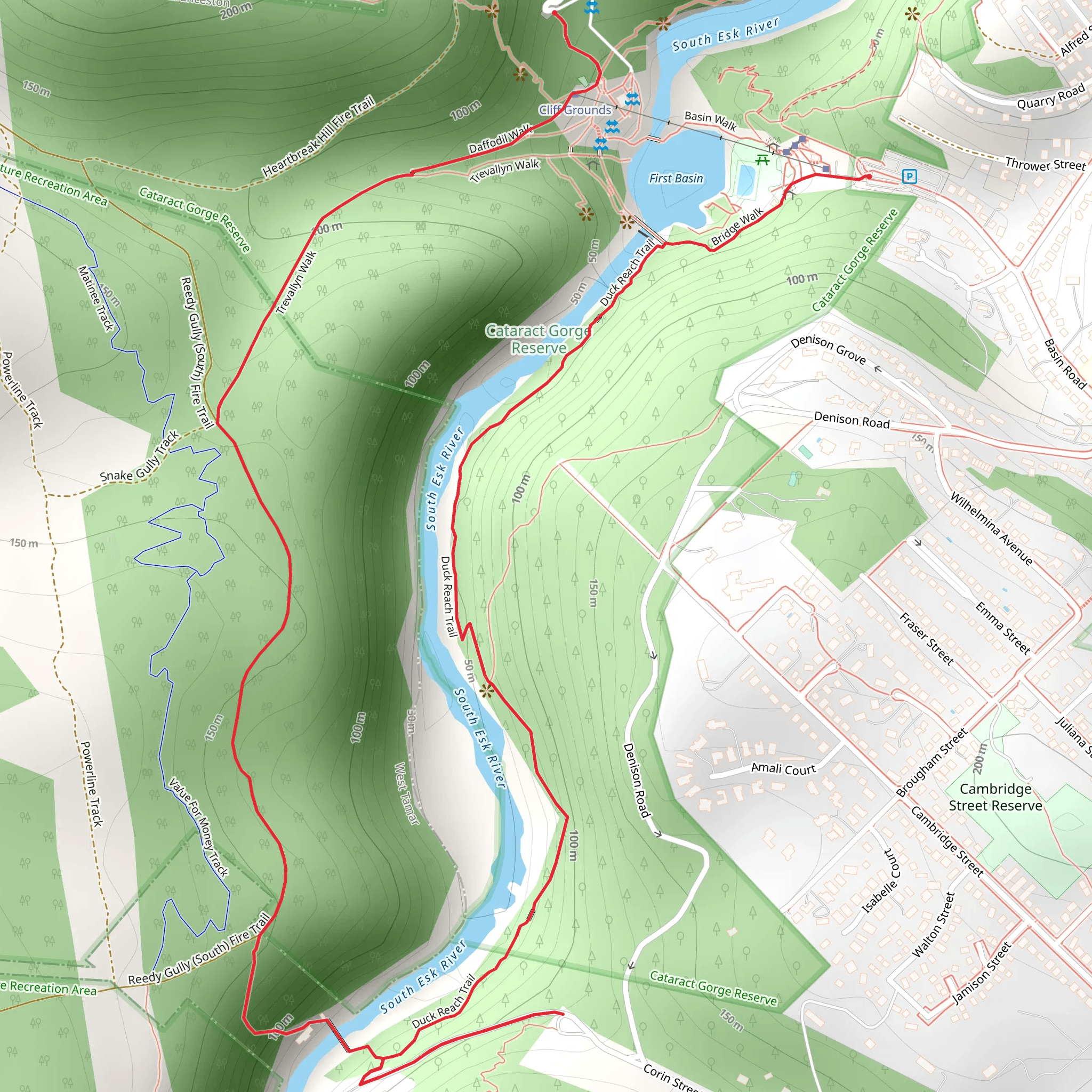Duck Reach Trail mobile static map