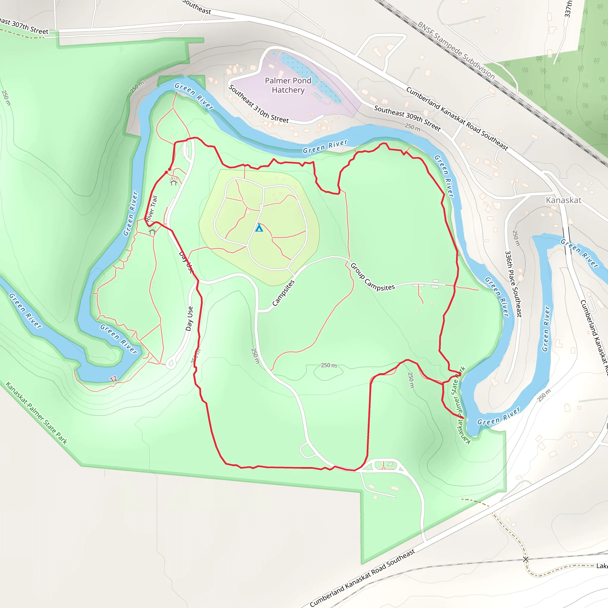 Kanaskat Palmer Recreation Area Loop mobile static map