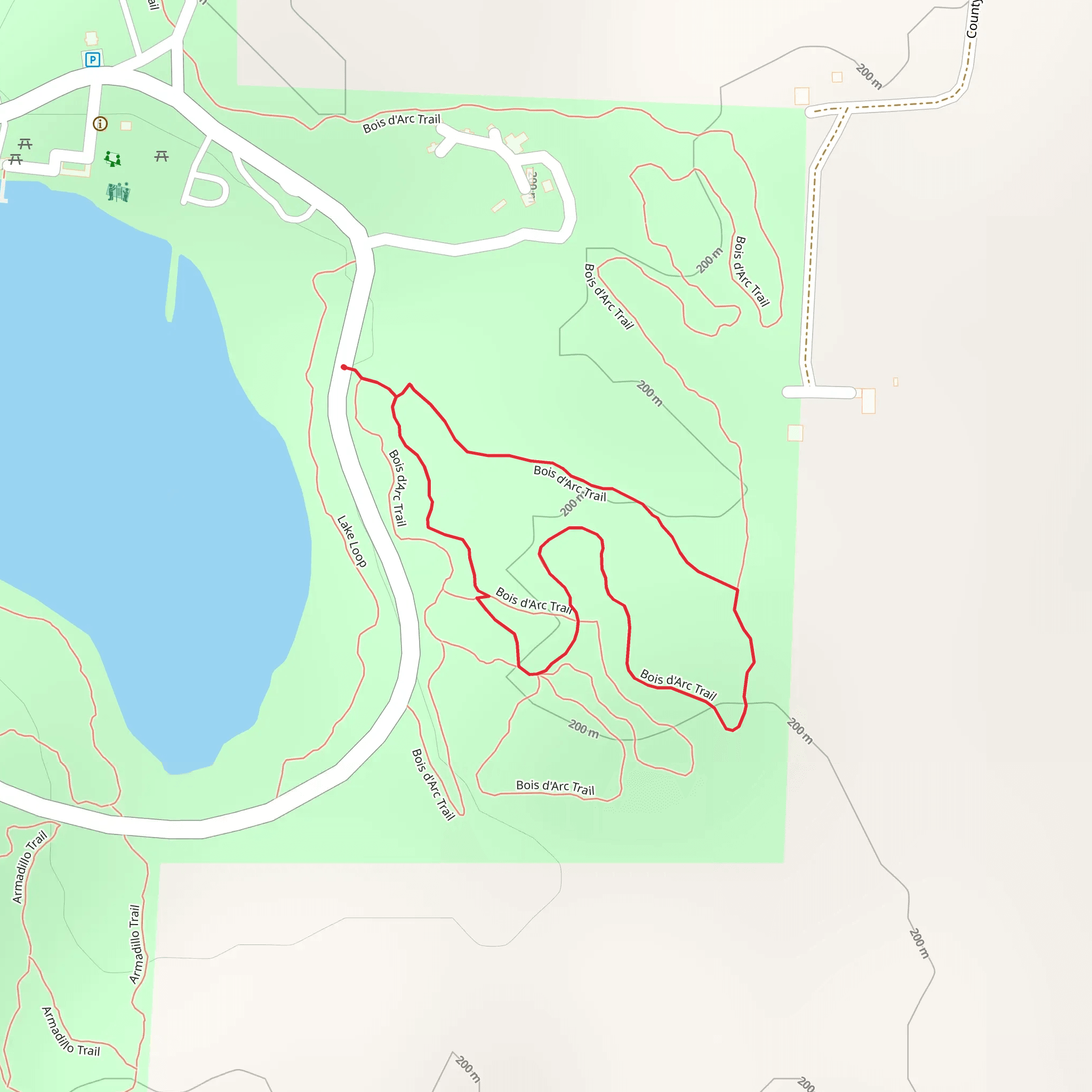 Bois d'Arc Loop Trail mobile static map