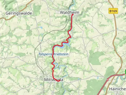 Mittweida to Waldheim Walk via Zschopau