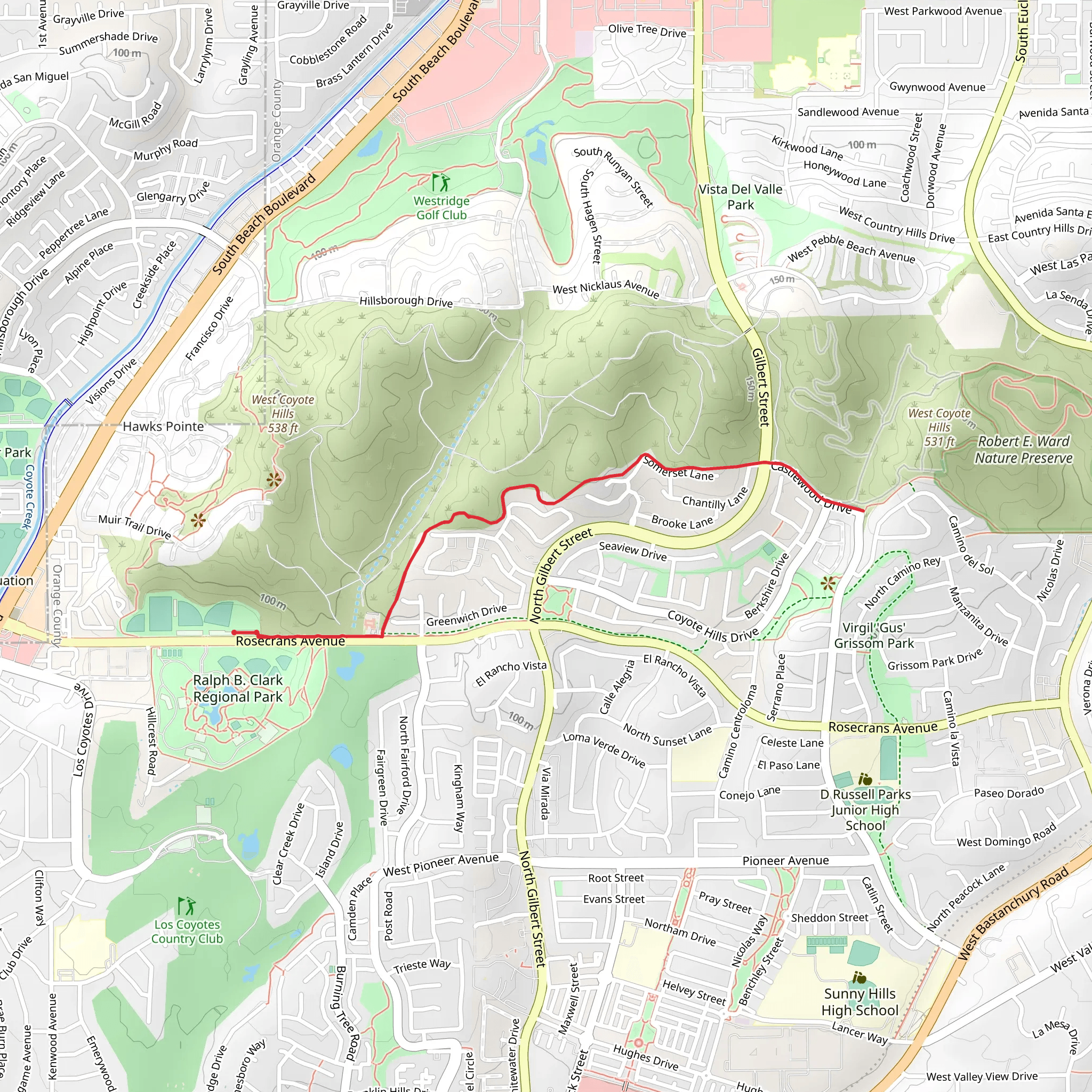 Castlewood Trail mobile static map