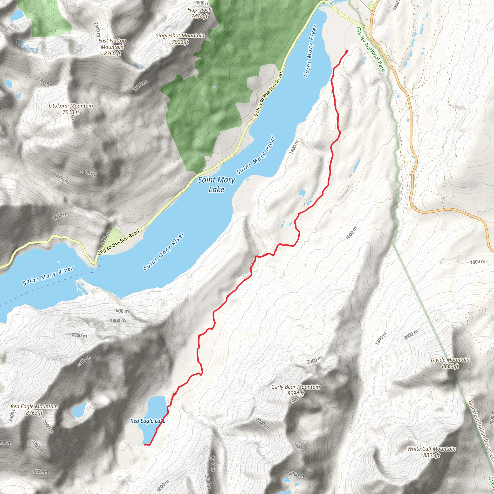 Red Eagle Lake Trail mobile static map