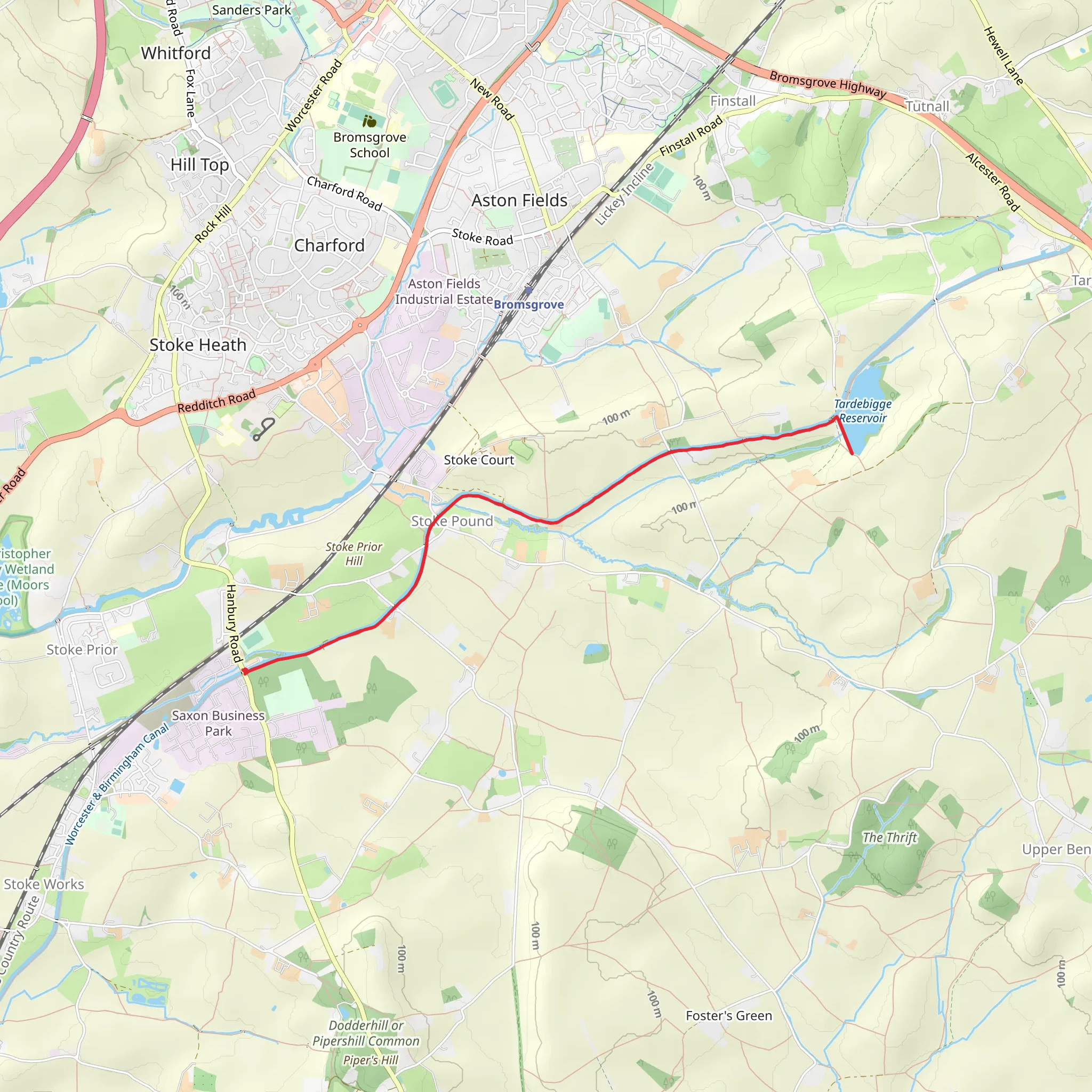 Tardebigge Reservoir Walk mobile static map